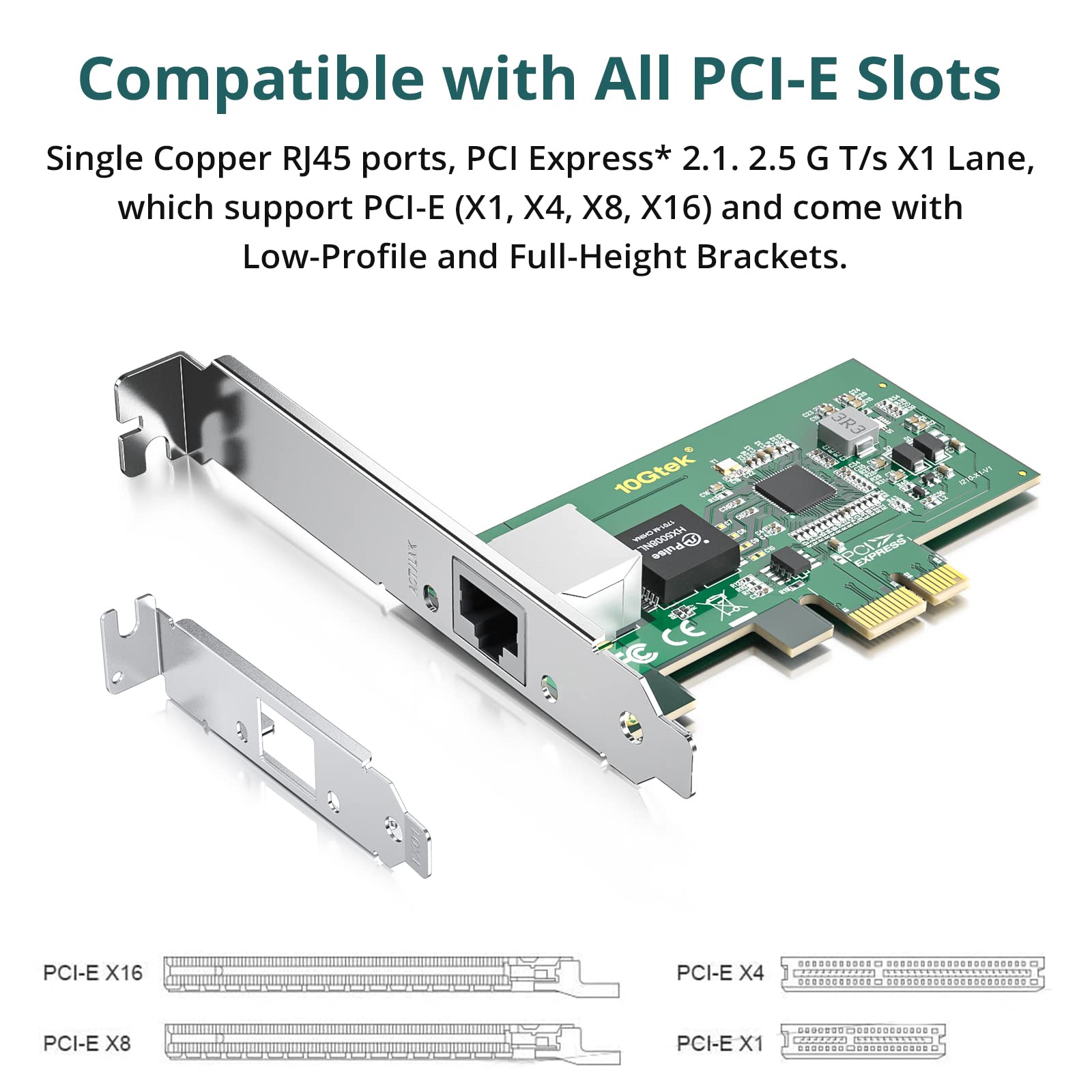 ipolex PCIe NIC Gigabit Network Adapter Card, Intel I210AT Controller, 10/100/1000Mbps, PXE Support for Windows/Linux, 1G Size