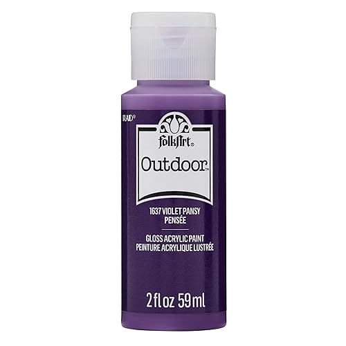 Folkart Outdoor Acrylic Paint, 2 Oz, Violet Pansy