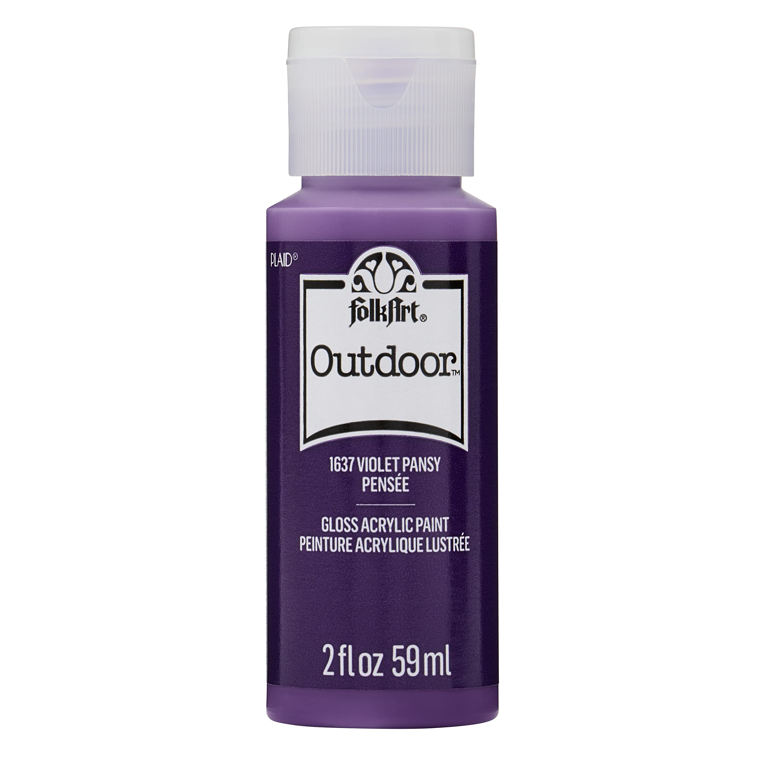 Folkart Outdoor Acrylic Paint, 2 Oz, Violet Pansy