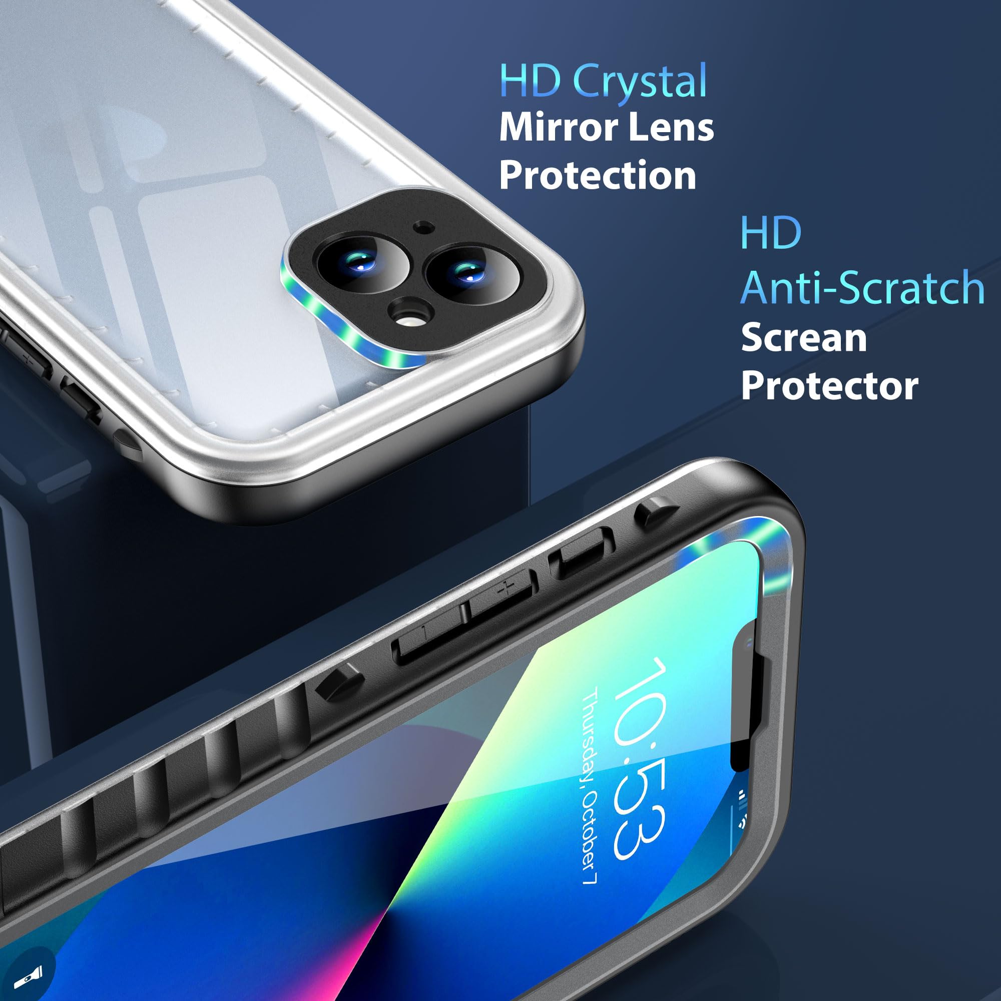 Sportlink Waterproof Case For Iphone 13, Shockproof Dustproof 13 Phone Case With Built In Clear Screen Protector, Full Body Heav