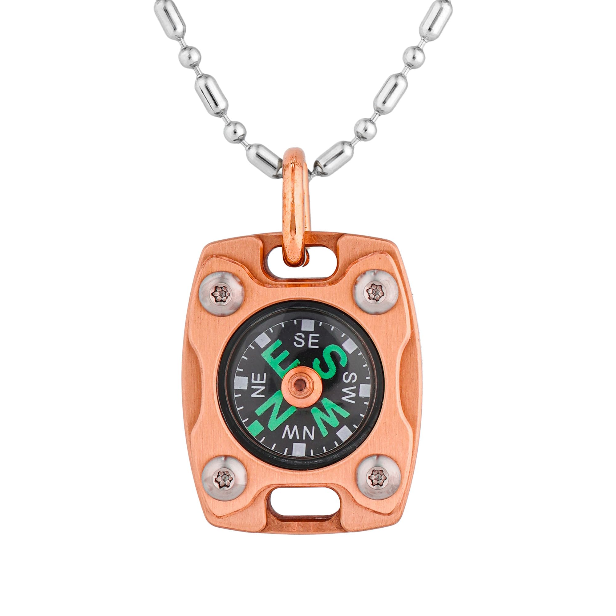 MecArmy CMP2 Copper Mini Compass, Pocket Compass Hiking Survival, Small IPX5 Waterproof, Glow-in-The-Dark, Compact, Necklace Pen