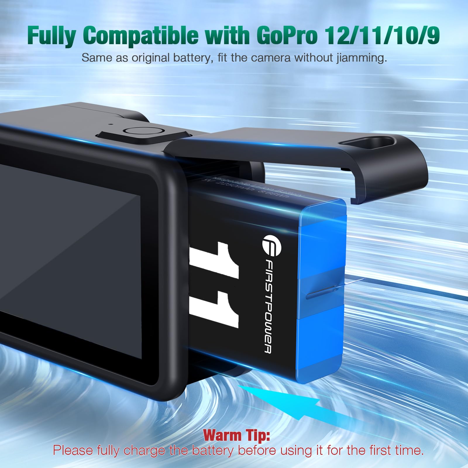 Firstpower Hero 12/11/10/9 Battery 3 Pack 2250Mah And Triple Slot Usb Fast Charger Fully Compatible With Gopro Hero 12, Gopro He