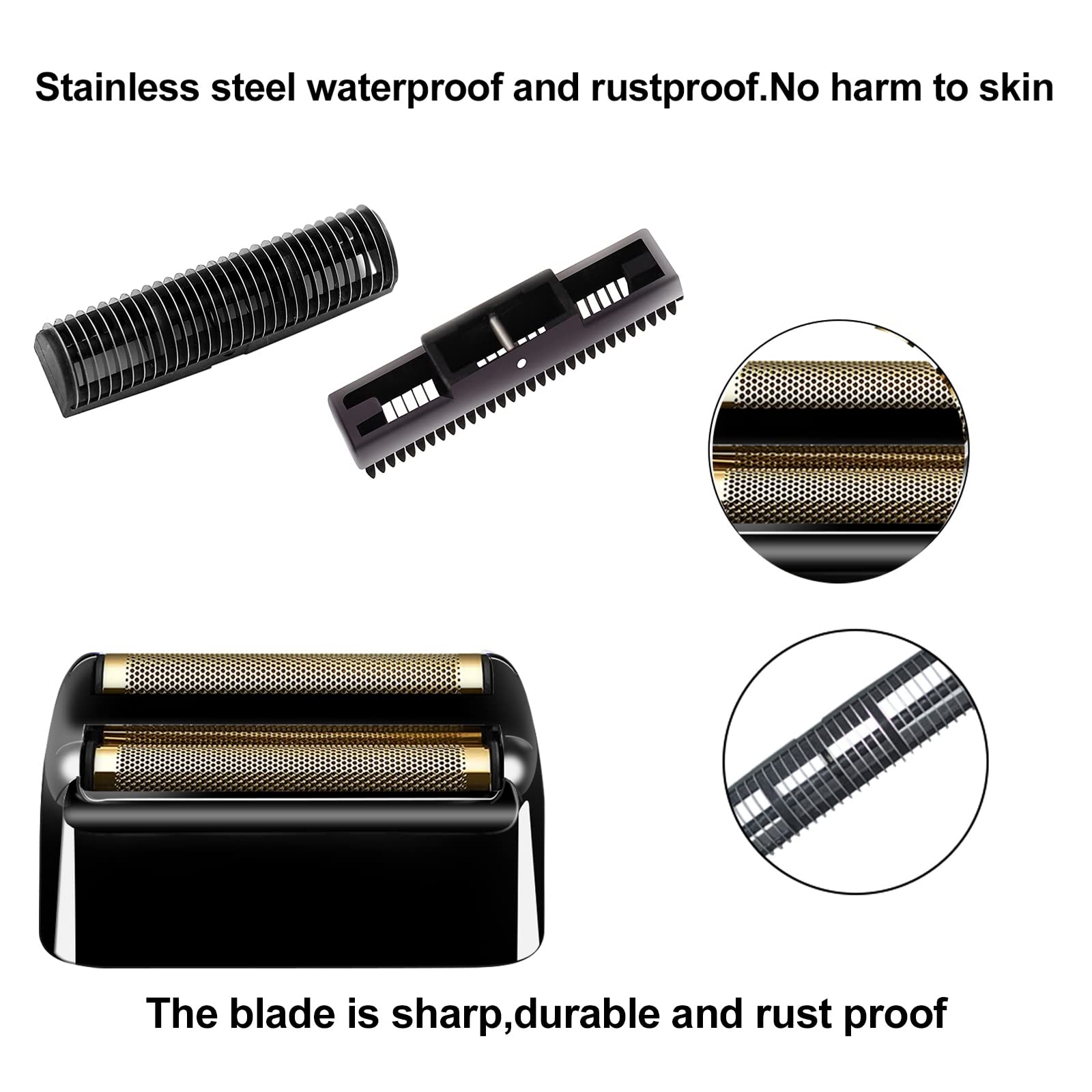 2 Pack Shaver Replacement Foil And Cutters Compatible With Babylisspro Double Fxfs2 Metal Shaver Foil Replacement,Black