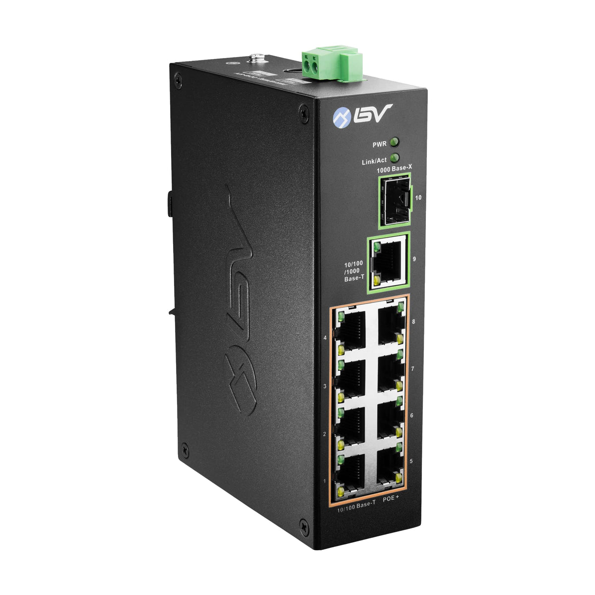 Bv Tech 8 Port Poe Switch With 1 Gigabit Uplink And Industrial Din Rail   Power Over Ethernet Network Switch For Ip Cameras, Voi