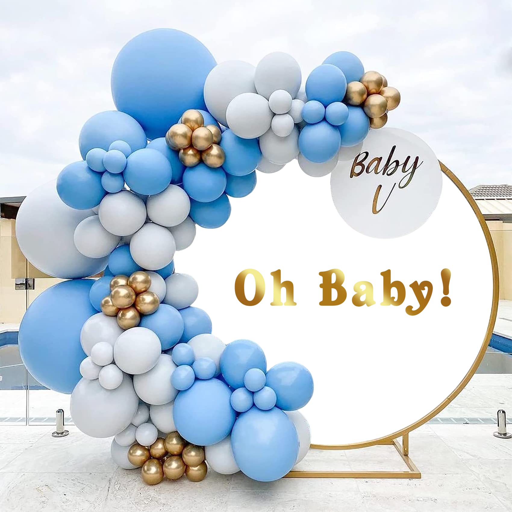 Yongfoto 8X8Ft White Round Backdrop Cover Polyester Circular White Fabric Solid Color Professional Photography Background Birthd