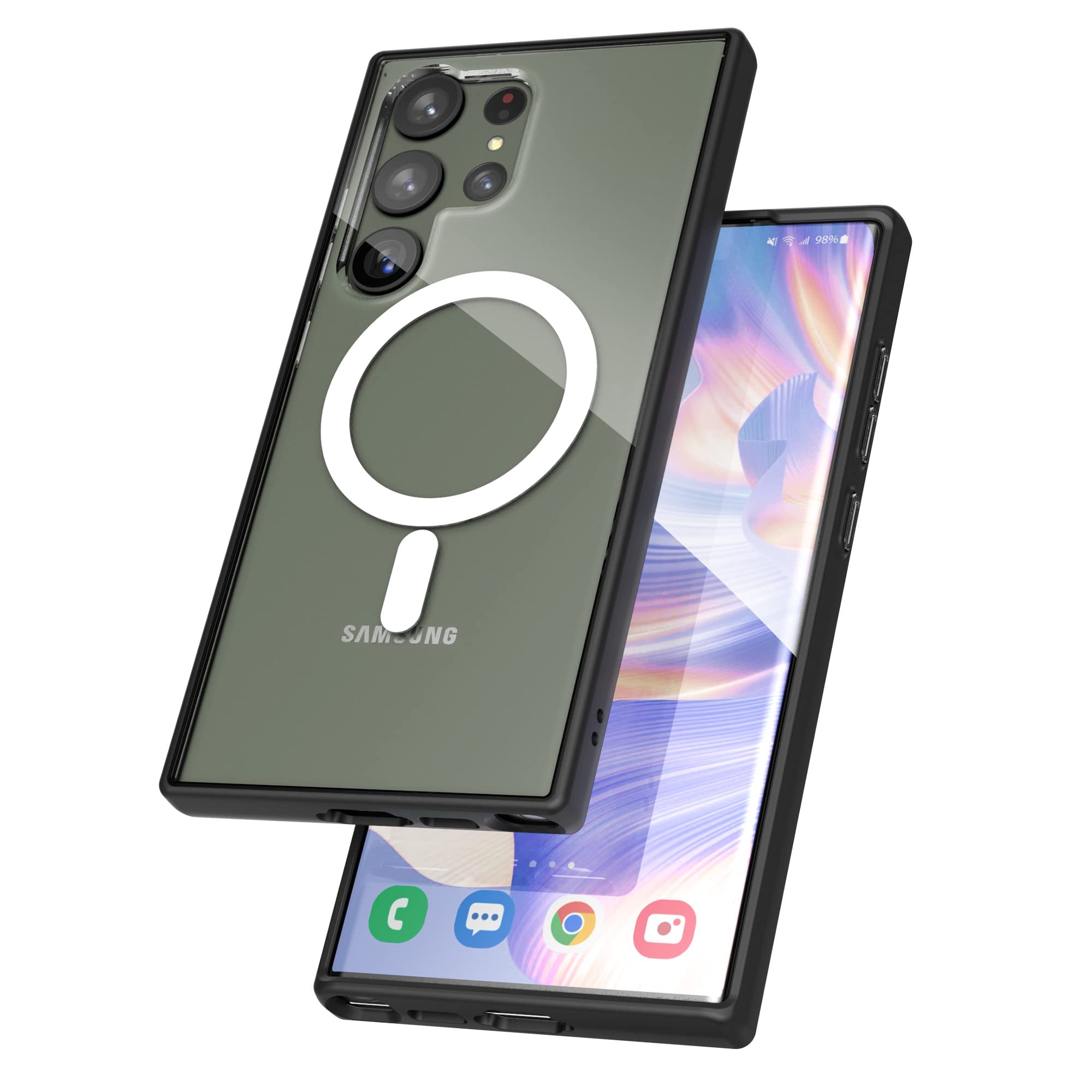ENCASED MAG Case Compatible with Samsung Galaxy S23 Ultra, Crystal Clear Magnetic Cover (S23 Ultra)