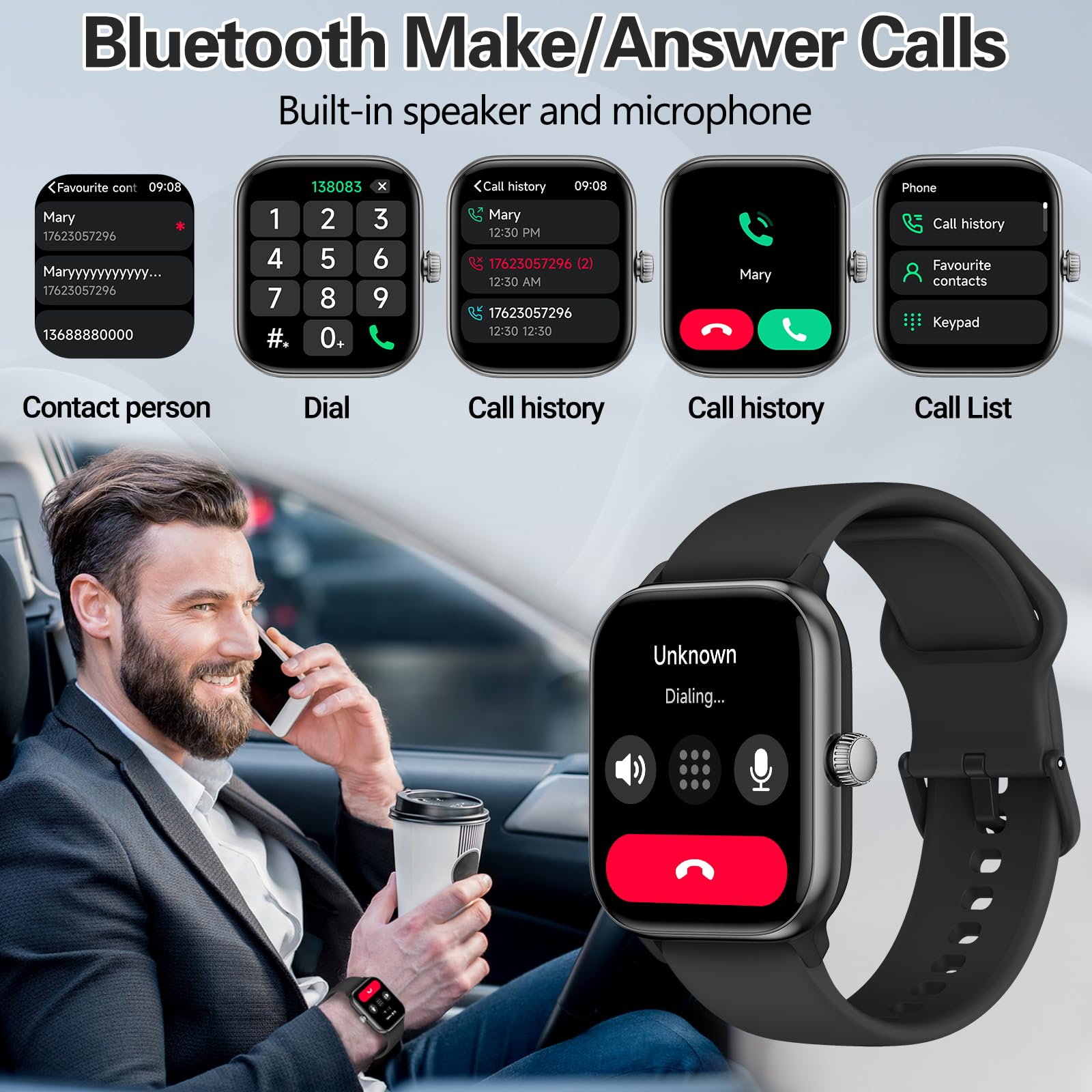 Smart Watch For Men Women With Bluetooth Call,Alexa Built-In Smartwatch, Fitness Watch With Sleep Heart Rate Spo2 Monitor,100+ S