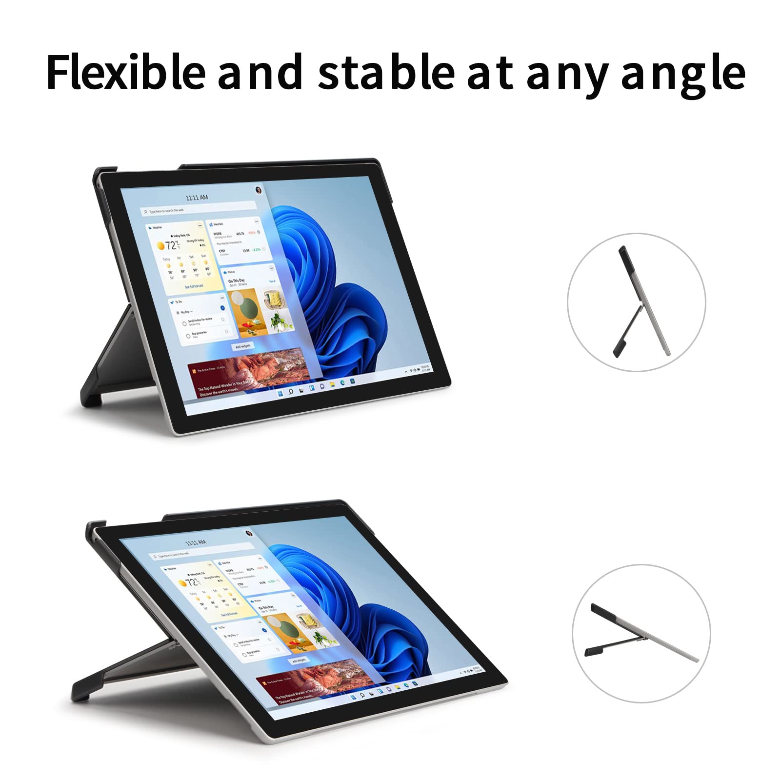 Qcoswa Slim Lightweight Marble Tablet Cover For Microsoft Surface Pro 7+, 7, 6, 5, 4, Lte, Hard Protective Case, Compatible With