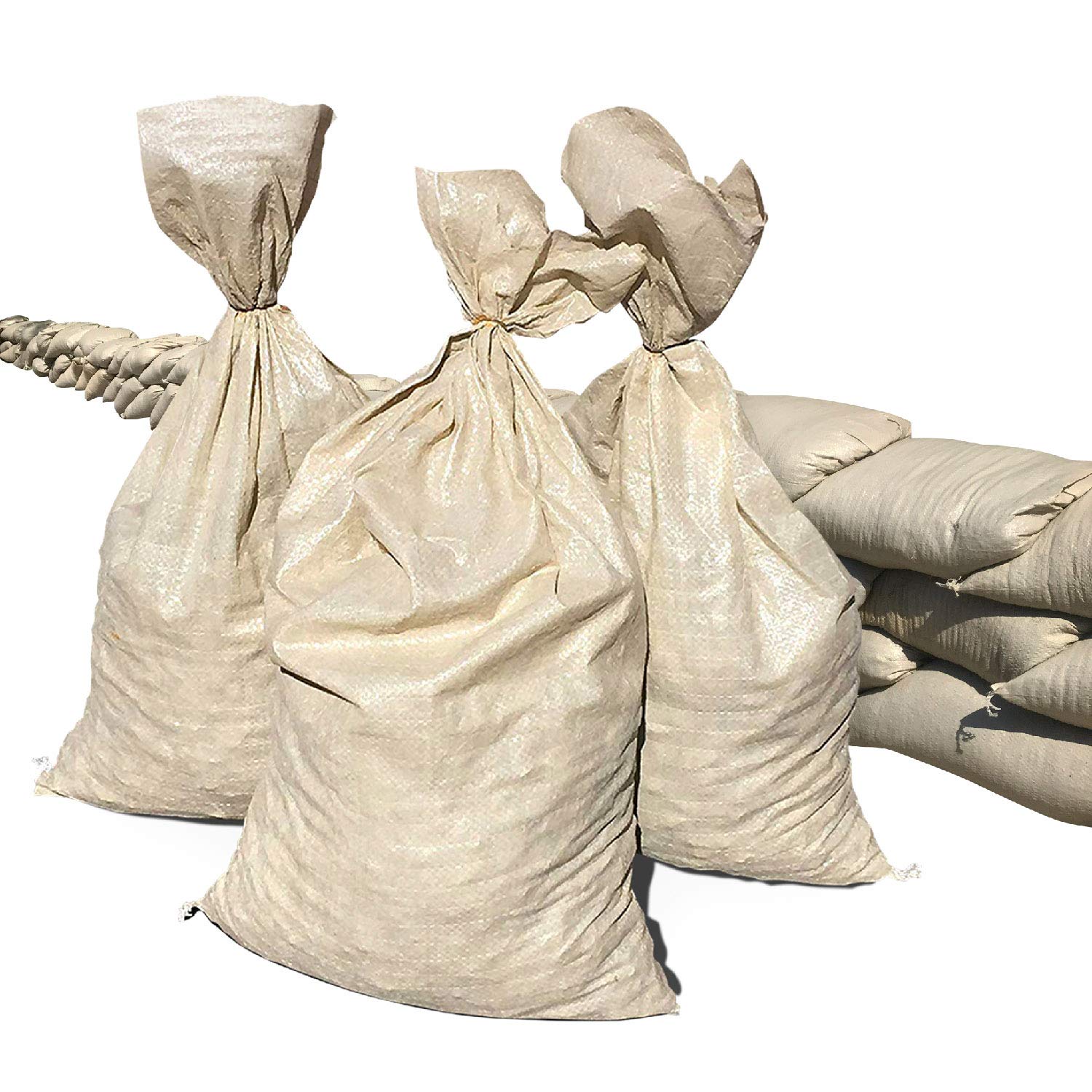Sandbaggy Sandbags (14' X 26') | Military Grade | Protects Homes & Businesses From Flooding | Sand Bags Trusted By Us Military & Forest Service (10, Beige)