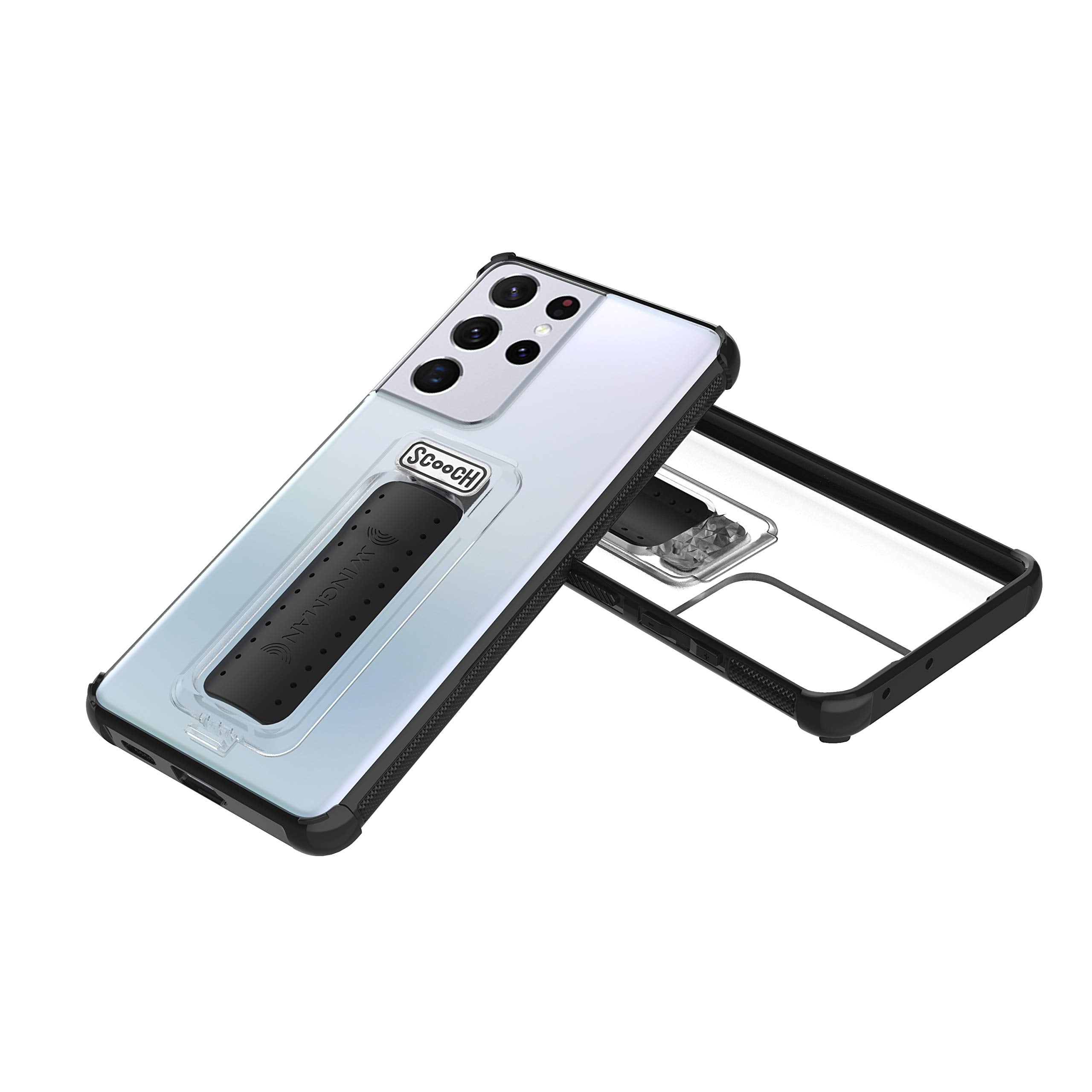 Scooch Wingman Case With Pop Out Car Mount, Grip, And Kickstand For Samsung Galaxy S21 Ultra Case [10 Ft Drop Protection] Bundle