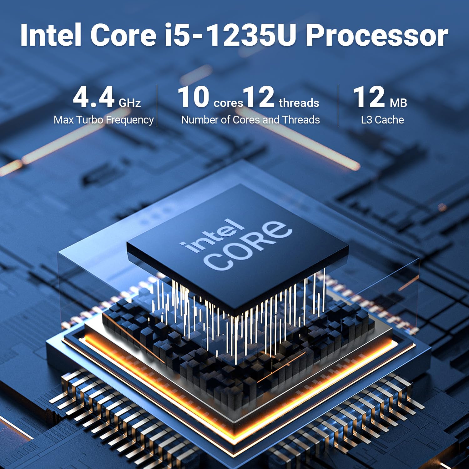 Beelink Eqi12 Mini Pc, Intel Core I5-1235U(10C/12T, Up To 4.4Ghz), Mini Computer With 16G Ddr4 Ram 500G M.2 Pcle 4.0X4 Ssd, Micr