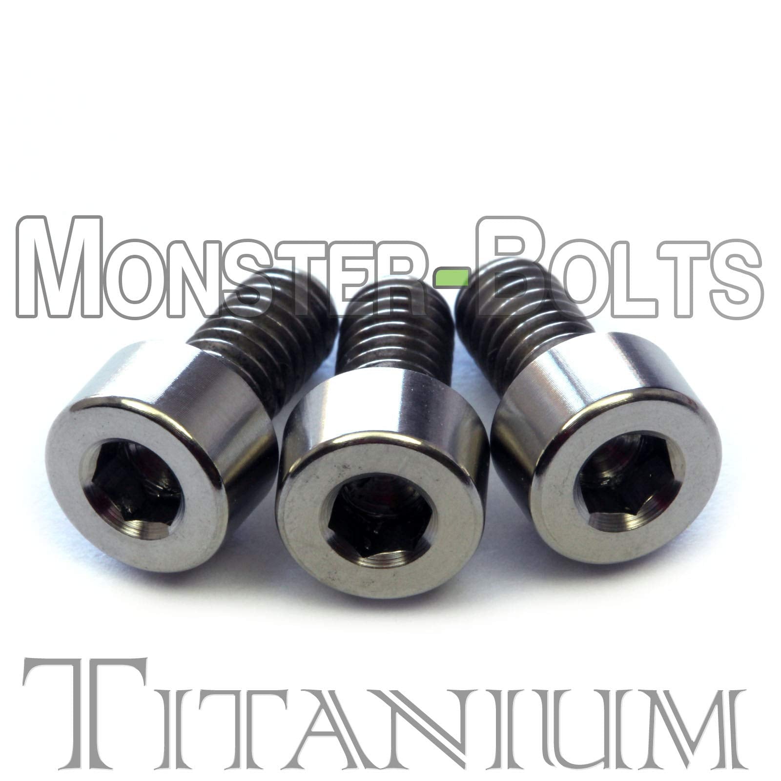 Titanium Screws (3) - Floyd Rose Style Guitar Locking Nut Screws Set - Monsterbolts (Qty 3, Titanium)