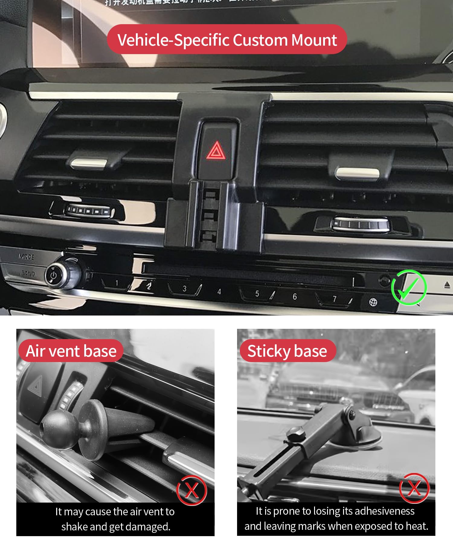 Maserweller Car Phone Holder For Bmw X3 2018-2021 Bmw X4 2019-2021 Accessories, 360 Rotation Phone Mount Compatible With Magsafe