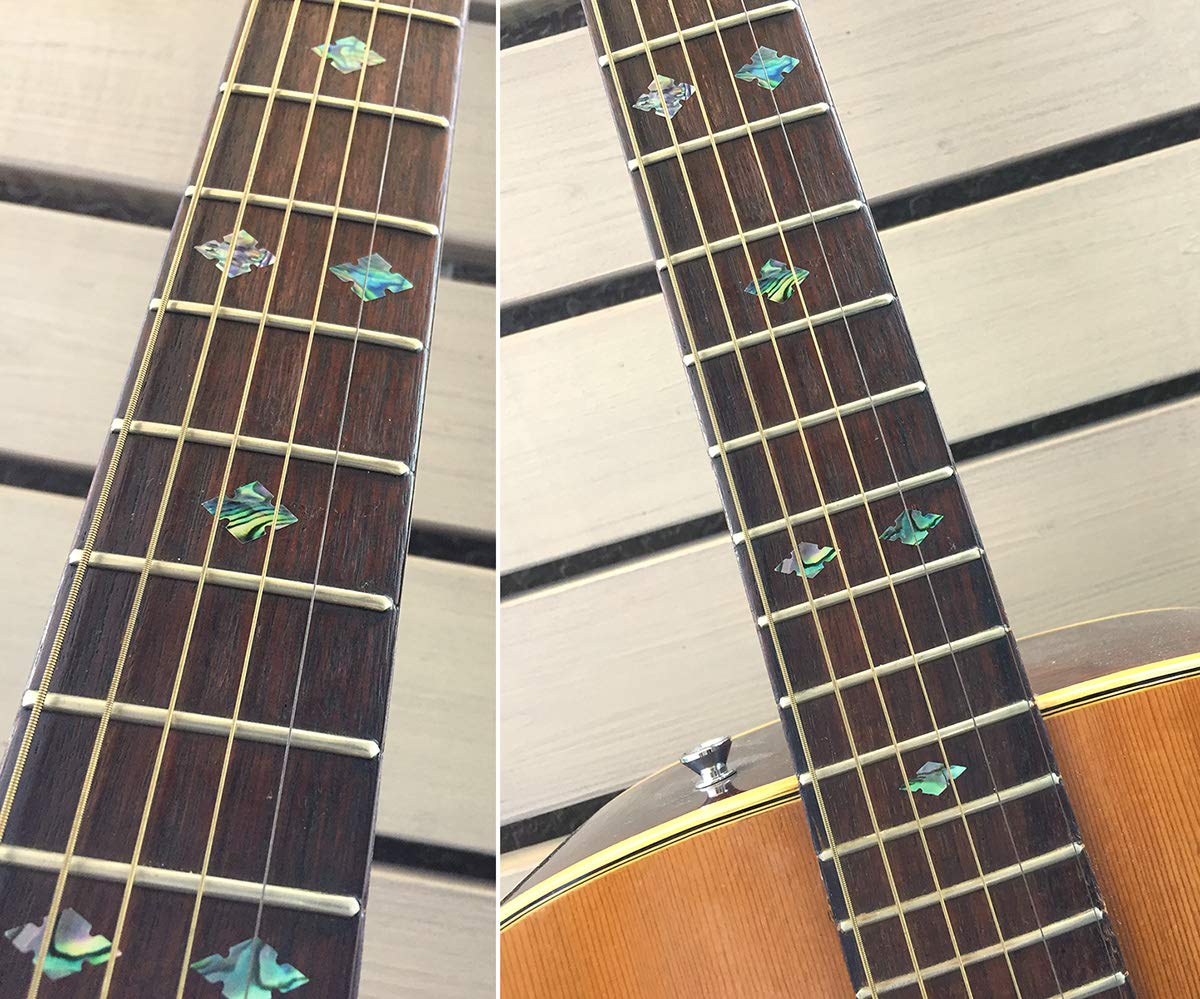 Fretboard Markers Inlay Stickers Decals For Guitars, Bass & Ukuleles   Traditional Slotted Diamonds   Abalone Mix