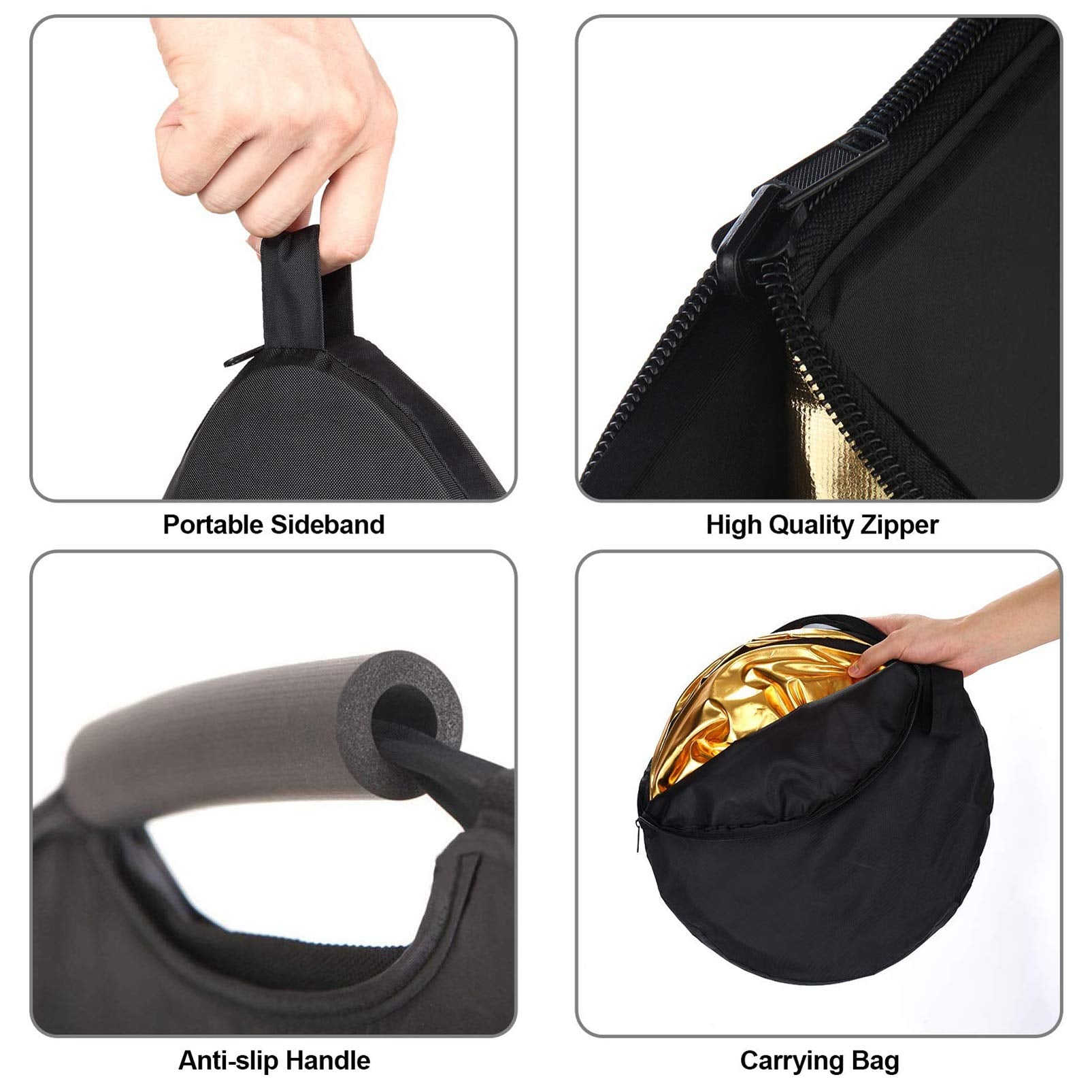 Selens 5 In 1 Oval Reflector With Handle For Photography Photo Studio Lighting & Outdoor Lighting (48 X 72 Inch)