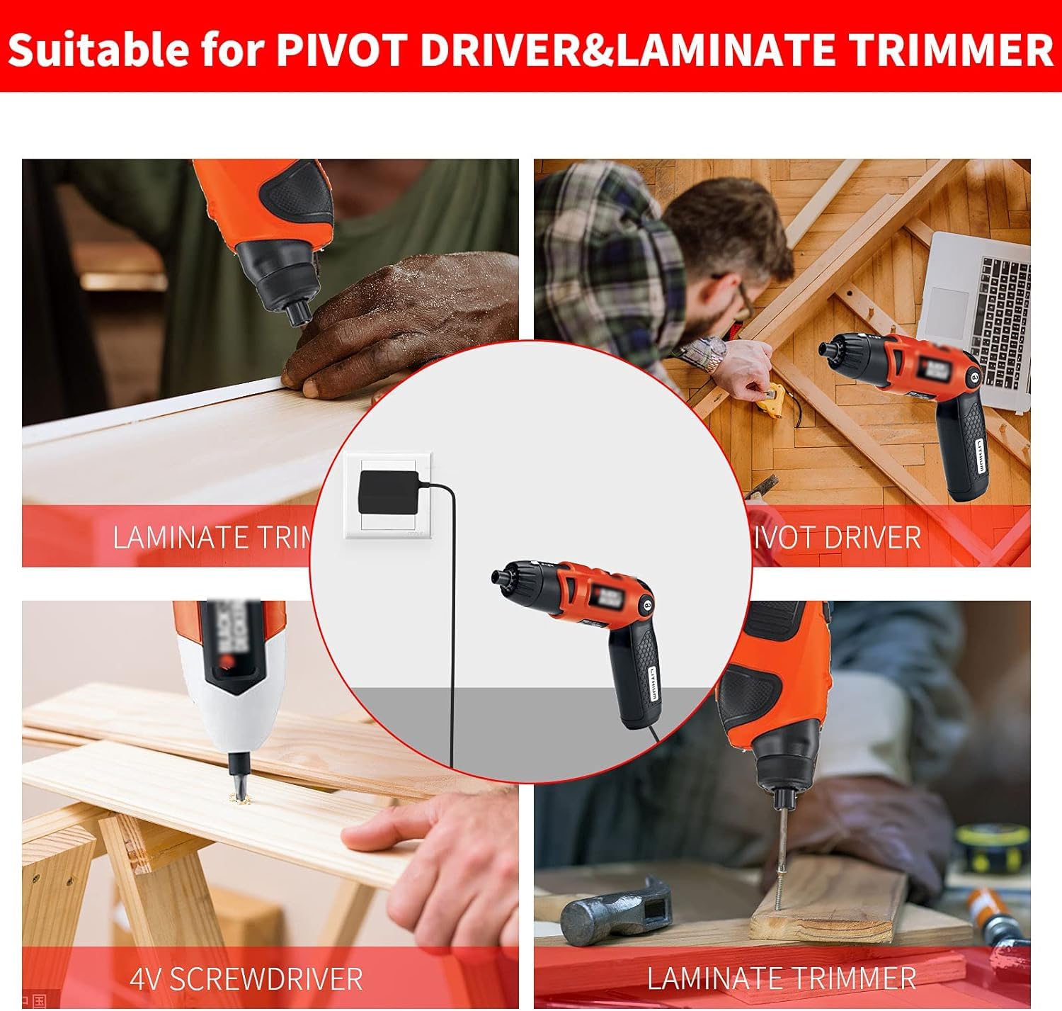 Merom For Black And Decker Charger Li200 Li3100 Bdcs40G Bdcs20C Gsl35 Cordless Screwdriver Replacement Black+Decker 9V Charger C