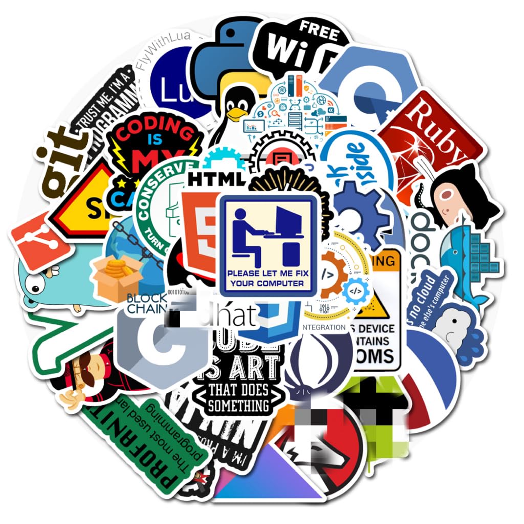 Tuqiso Programming Stickers For Developers, Coders, Programmers, Hackers, Geeks, And Engineers,Developper Stickers For Laptop (5