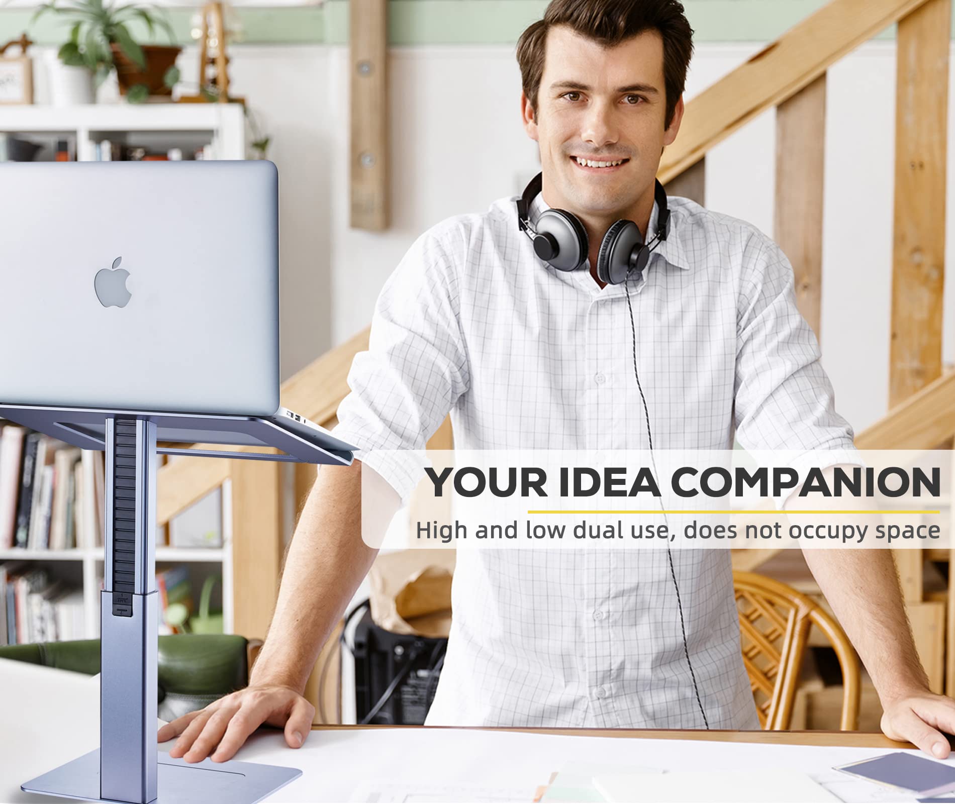 Vecofo Adjustable Laptop Stand, Tall, Strong, Airflow, Suitable For 13.3 17.3 Inch Laptops, Lift Screen To Eye Level For Video C