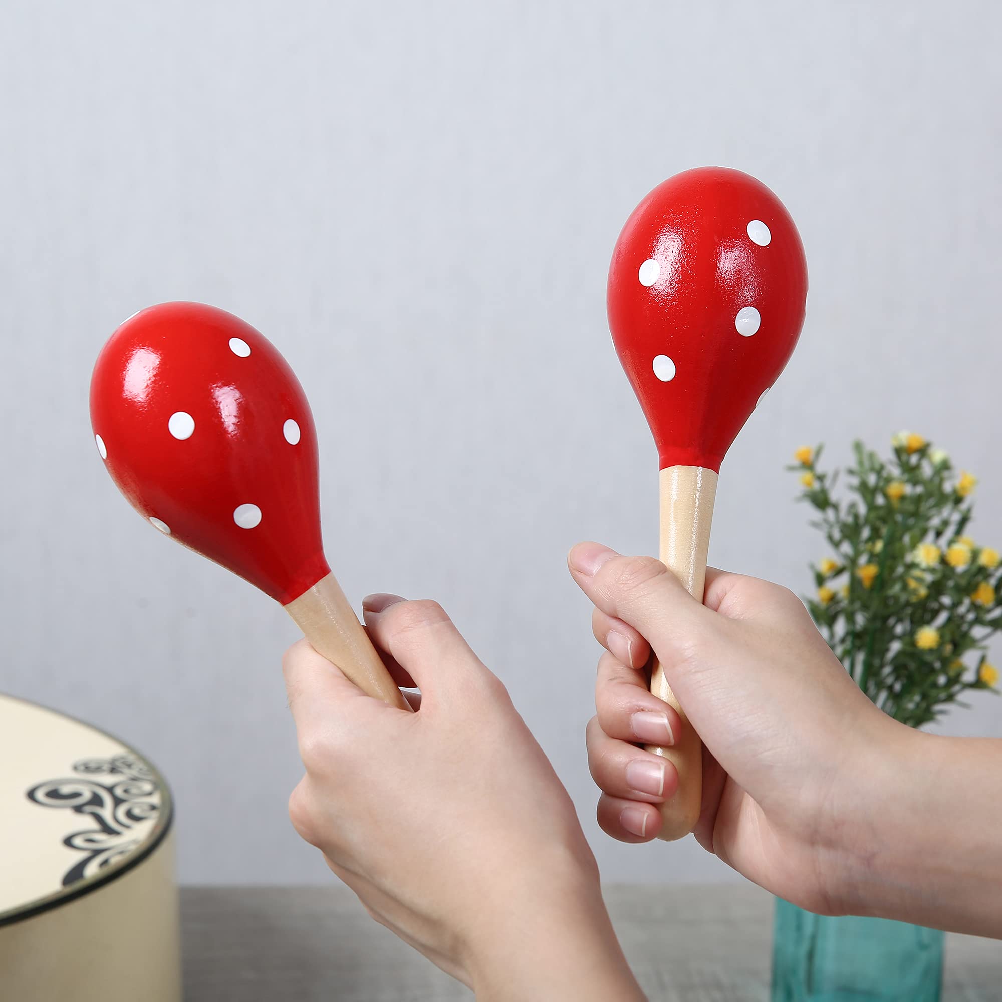 Maracas, Wooden Rumba Shaker Rattle Hand Percussion Musical Instrument For Adults Kids, Set Of 2
