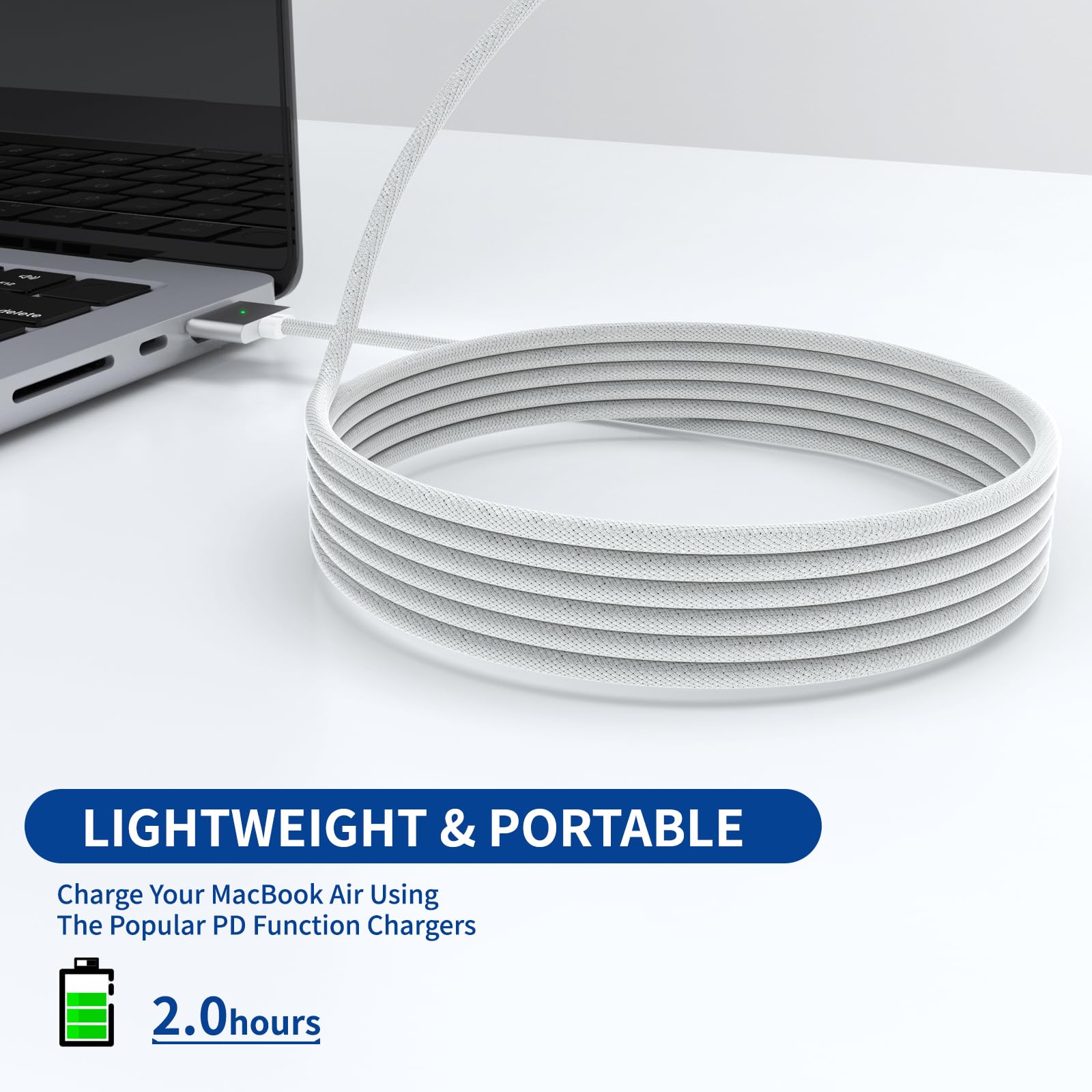 Ybsgo 140W Usb C To Magnetic 3 Cable,6.6Ft/2M Magnetic Charging Cable For Macbook Air 2024 M3 13/15Inch,Macbook Air 2022/2023 M2
