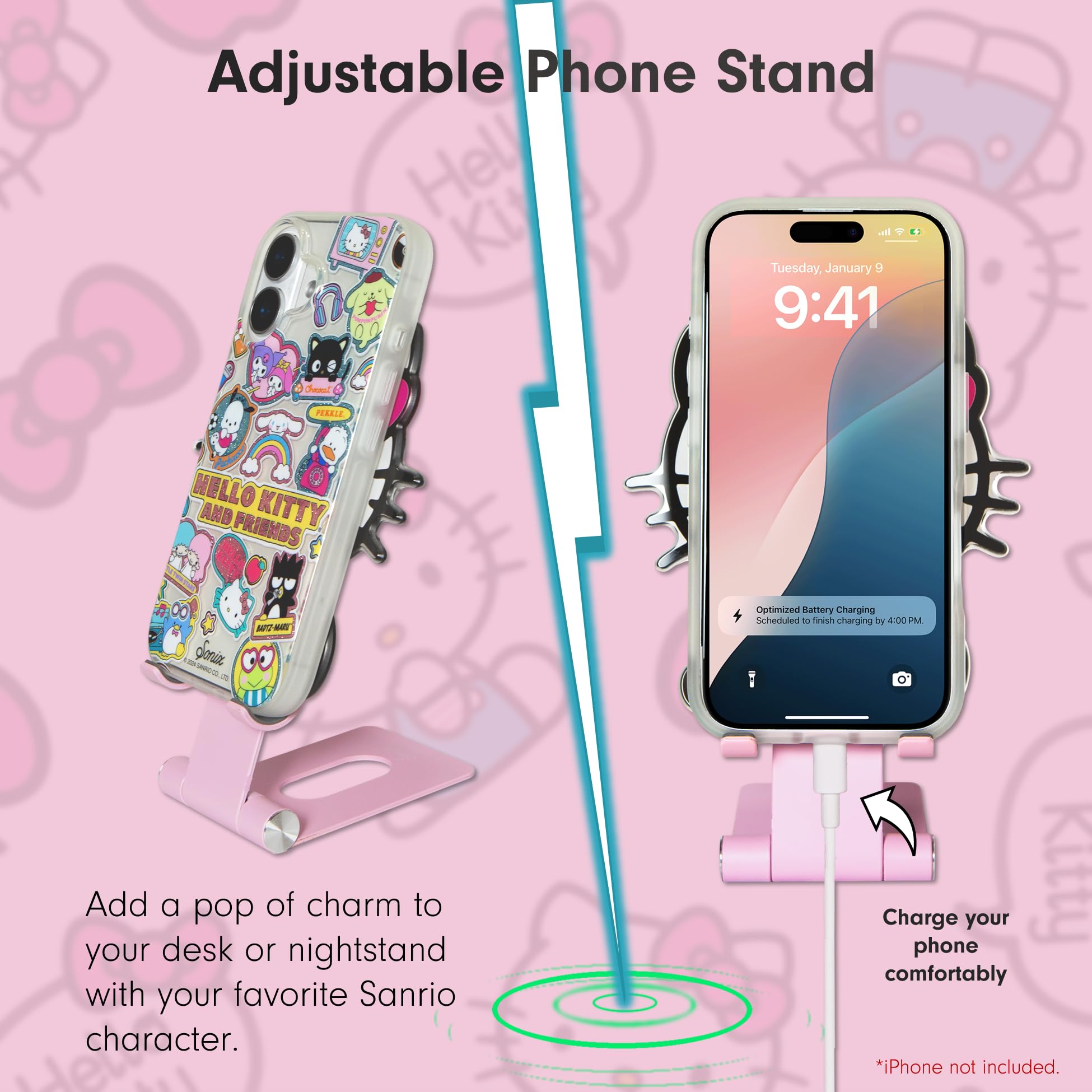 Sonix X Sanrio Character Phone Stand | Adjustable Cell Phone Holder, Desk Stand, Dock | Hello Kitty Classic