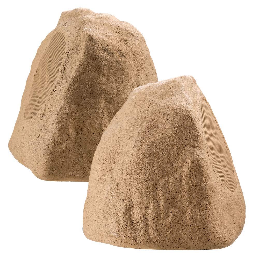 OSD Audio 8' Wireless Bluetooth Outdoor Rock Speaker Sandstone Canyon Brown Pair IP67 Power Supply BTR805
