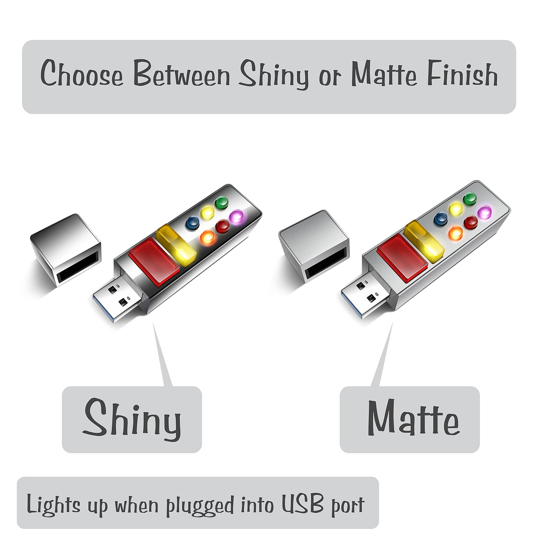 Retro Usb Light Up Memory Stick, Flash Drive W/Led 1950S Retro Sci-Fi Space Age Action And Totally Cool Storage/Gift Box (Matte