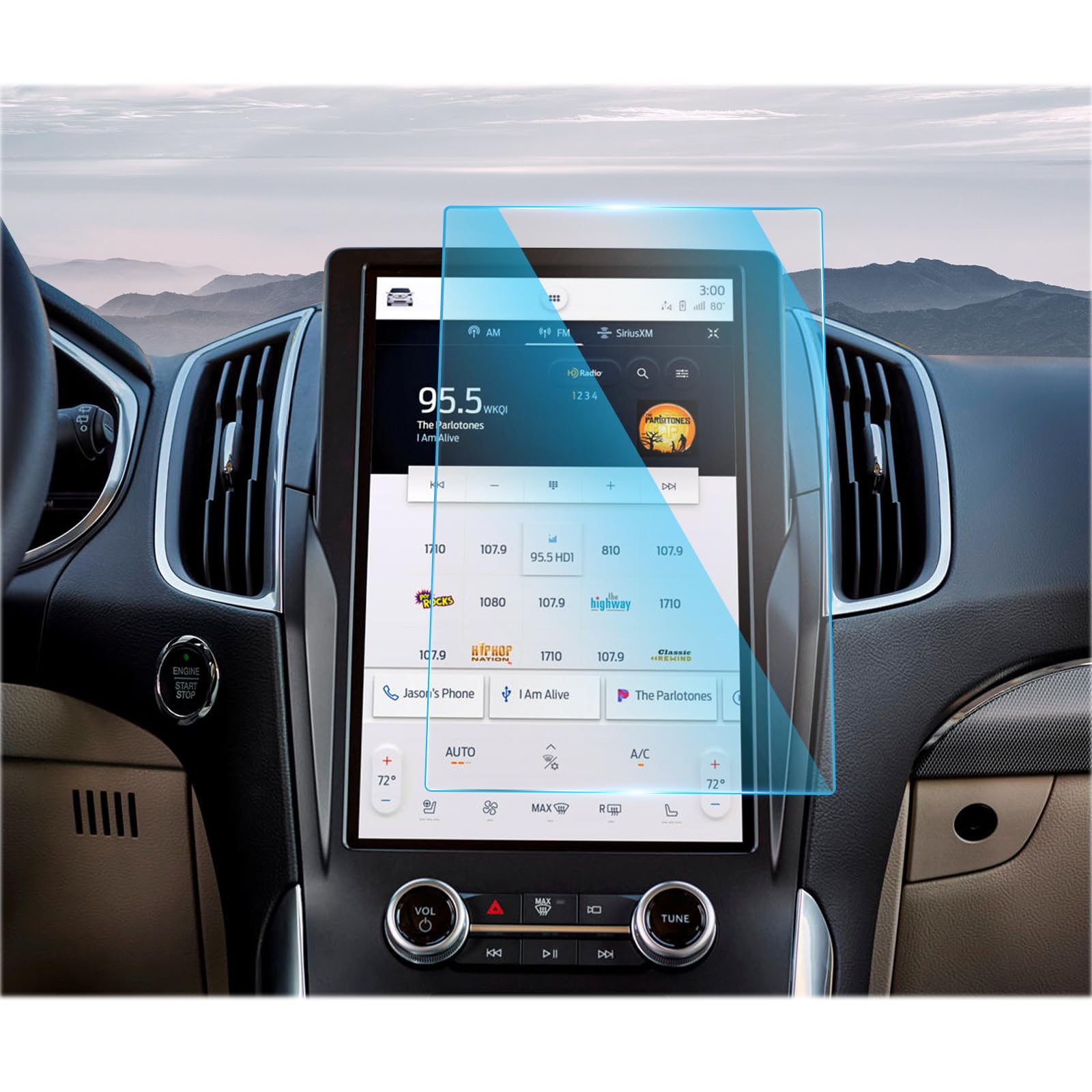 Cdefg For Ford Edge 2024 2023 2023 2021 (Se/ Sel/ St Line/ Titanium/ St) 2024 Edge Screen Protector,Touch Screen Infotainment For Ford Edge Accessories, Navigation Radio Display Cover (12 Inch