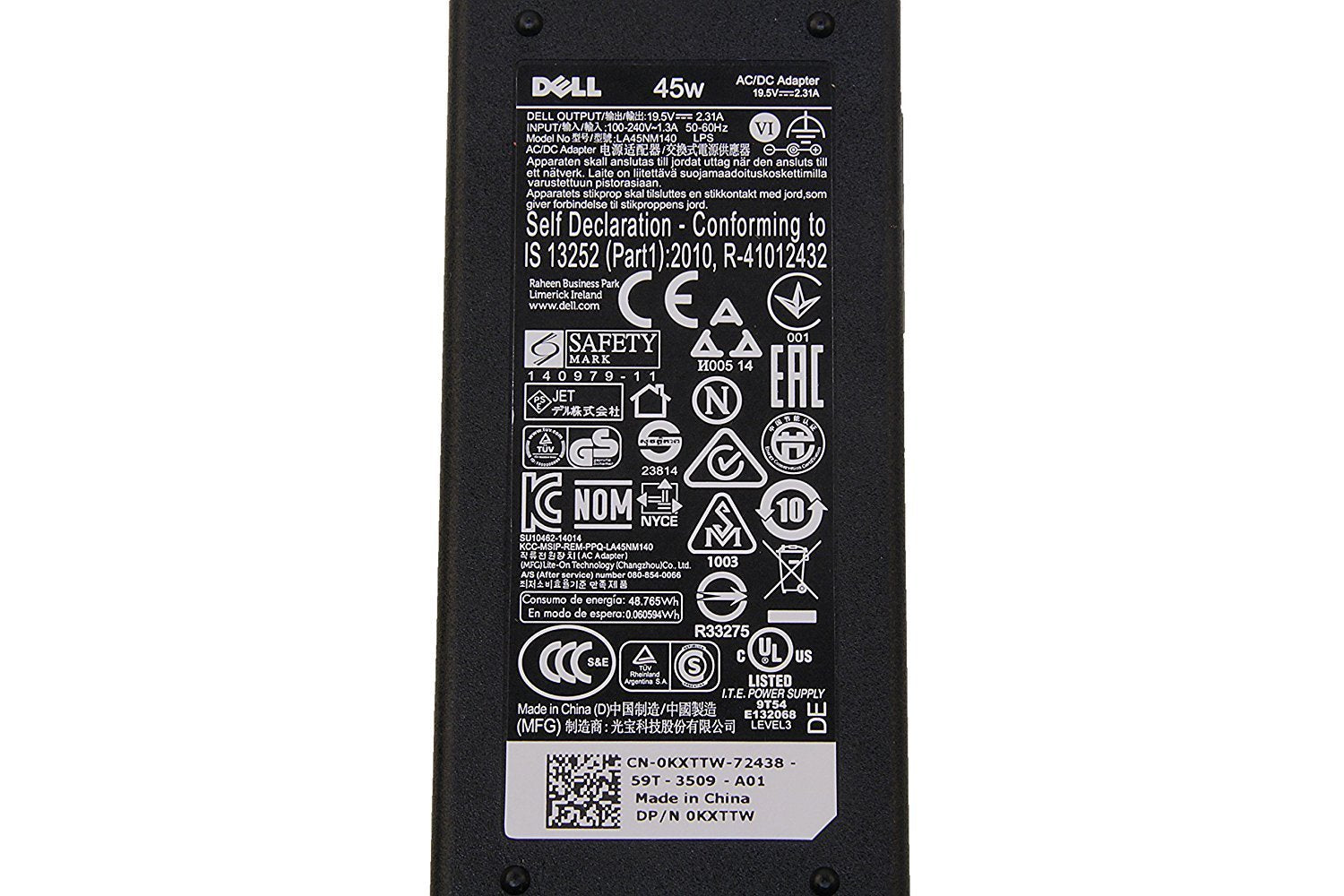 Dell Inspiron 45W Laptop Charger Adapter Power Cord For Inspiron 15 3551 3552 3558 3559 5551 5552 5555 5558 5559 5565 5567 5568
