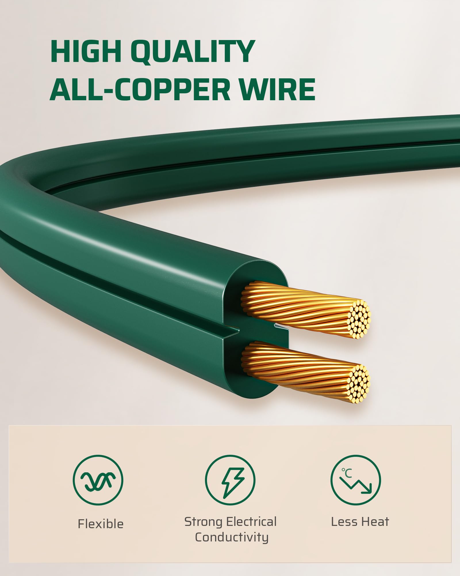 Dewenwils 3 Pack Extension Cord 3 Ft, 16 Awg Extension Cord With Multiple Outlets, 2 Prong Extension Cord For Home Office Garage