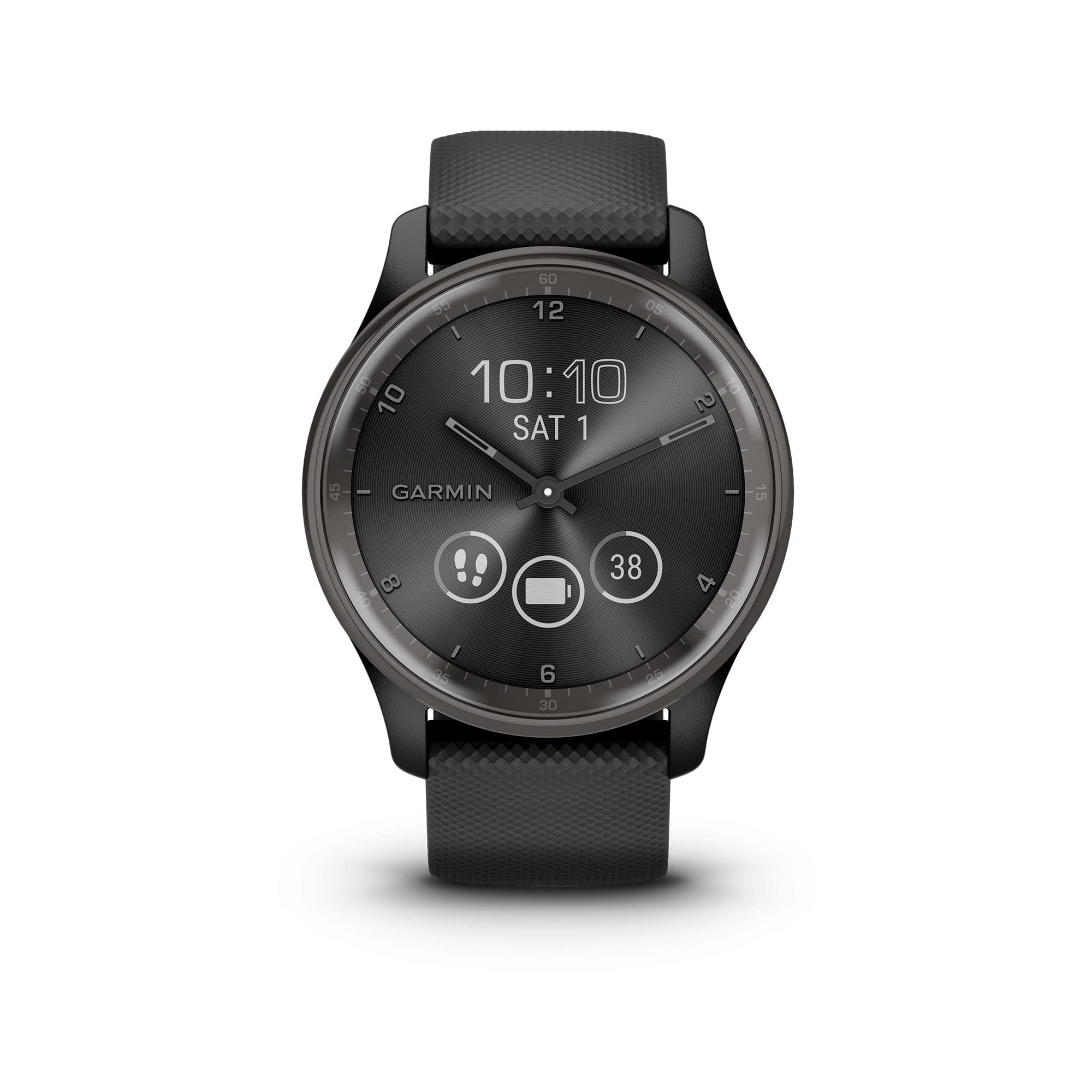 Garmin V   Vomove Trend, Stylish Hybrid Smartwatch, Long Lasting Battery Life, Dynamic Watch Hands And Touchscreen Display, Blac