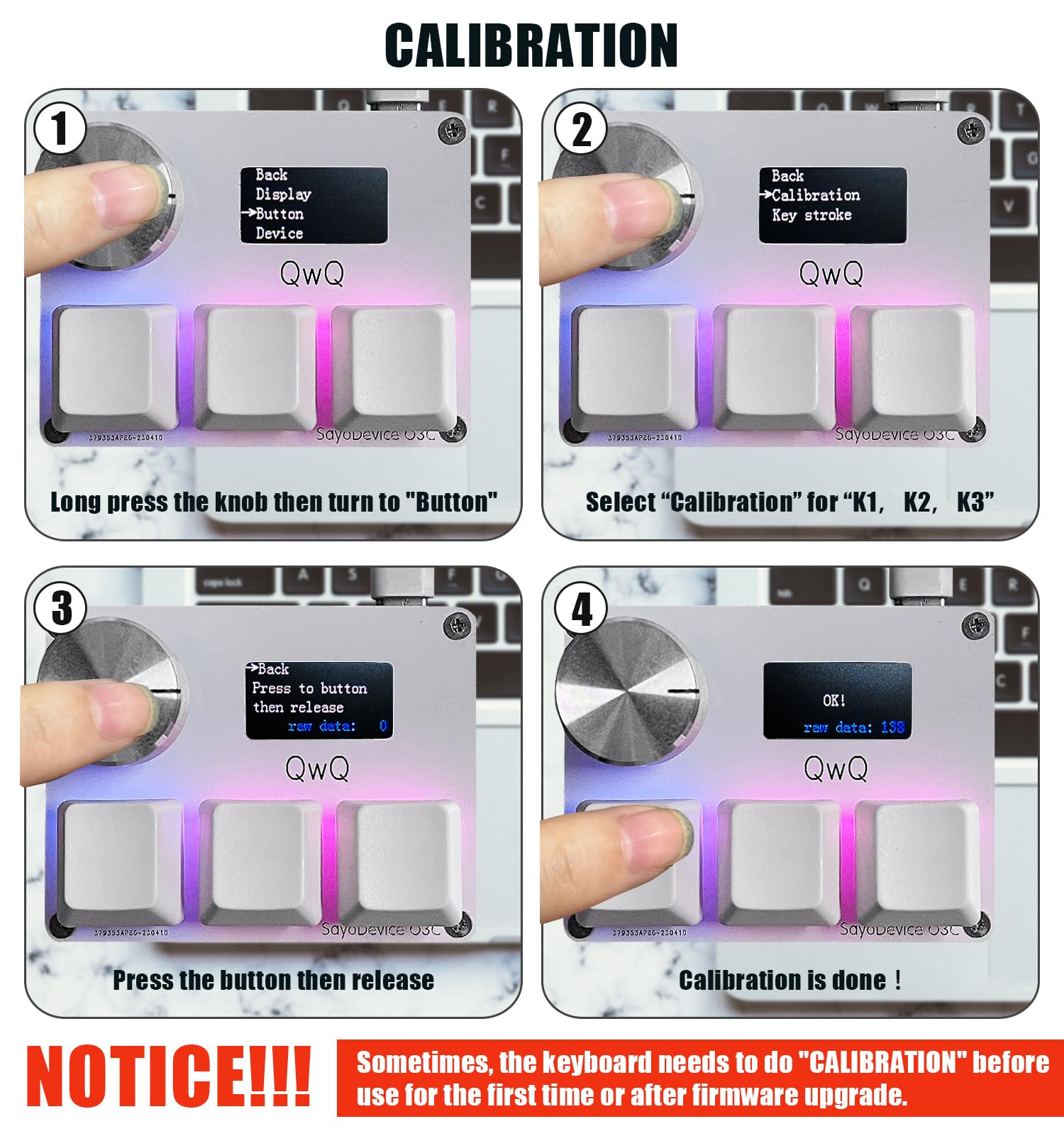 Btxetuel Sayodevice Osu O3C Rapid Trigger Hall Switches Magnetic Linear Switches Keyboard With Knob And Screen,Copy Paste,Shotcu