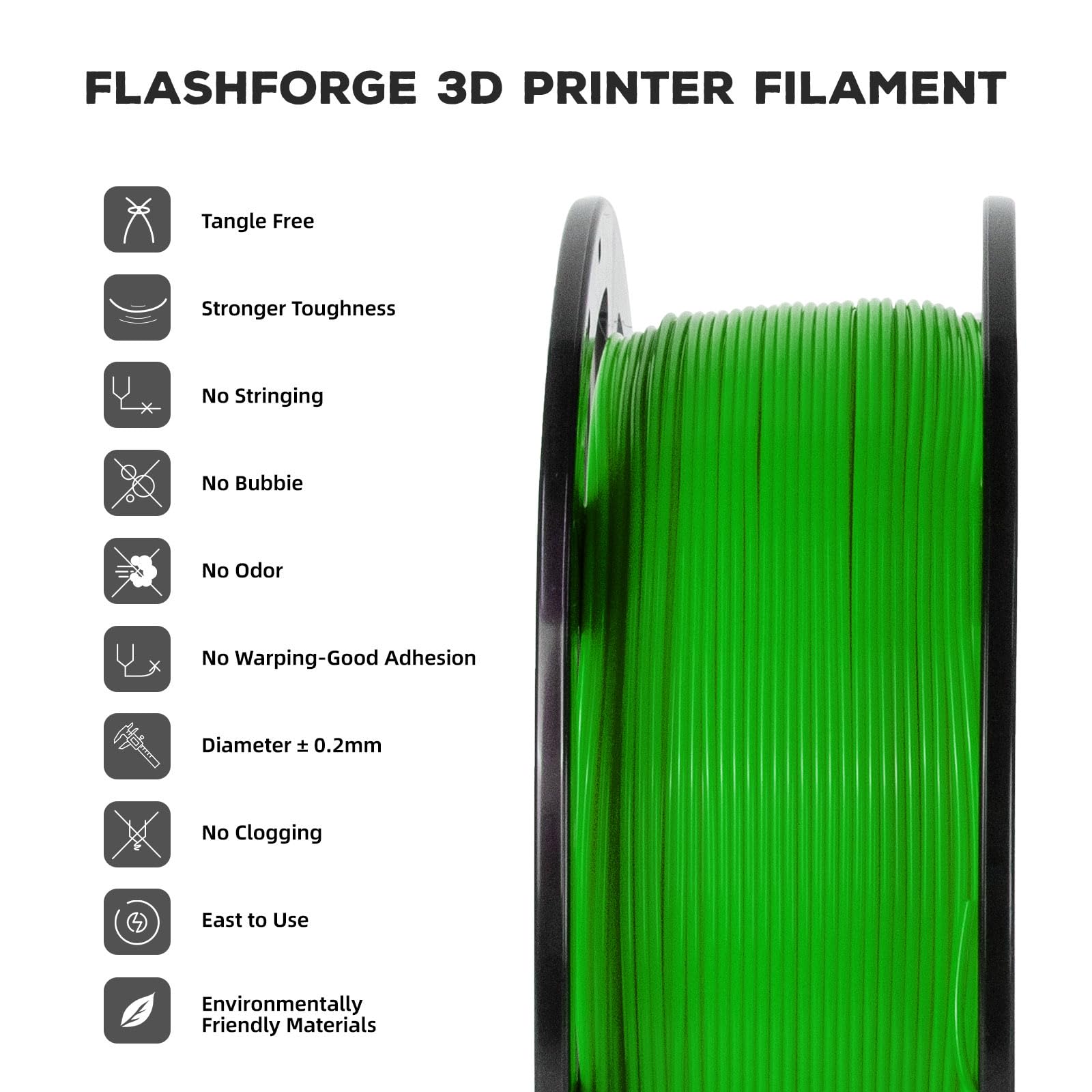 Flashforge 3D Printer Filament Pla 1.75Mm, 3D Printing Filaments 1Kg Spool Dimensional Accuracy +/  0.02Mm, Environmental Friend