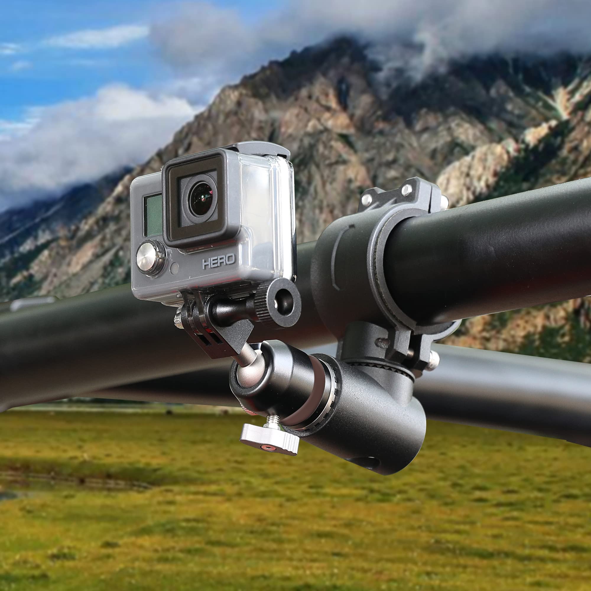 Bestaoo Utv Atv Camera Mount Compatible With Gopro For 1.75'' 2'' Roll Bar, Aluminum 360 Rotation Action Camera Holder For All G
