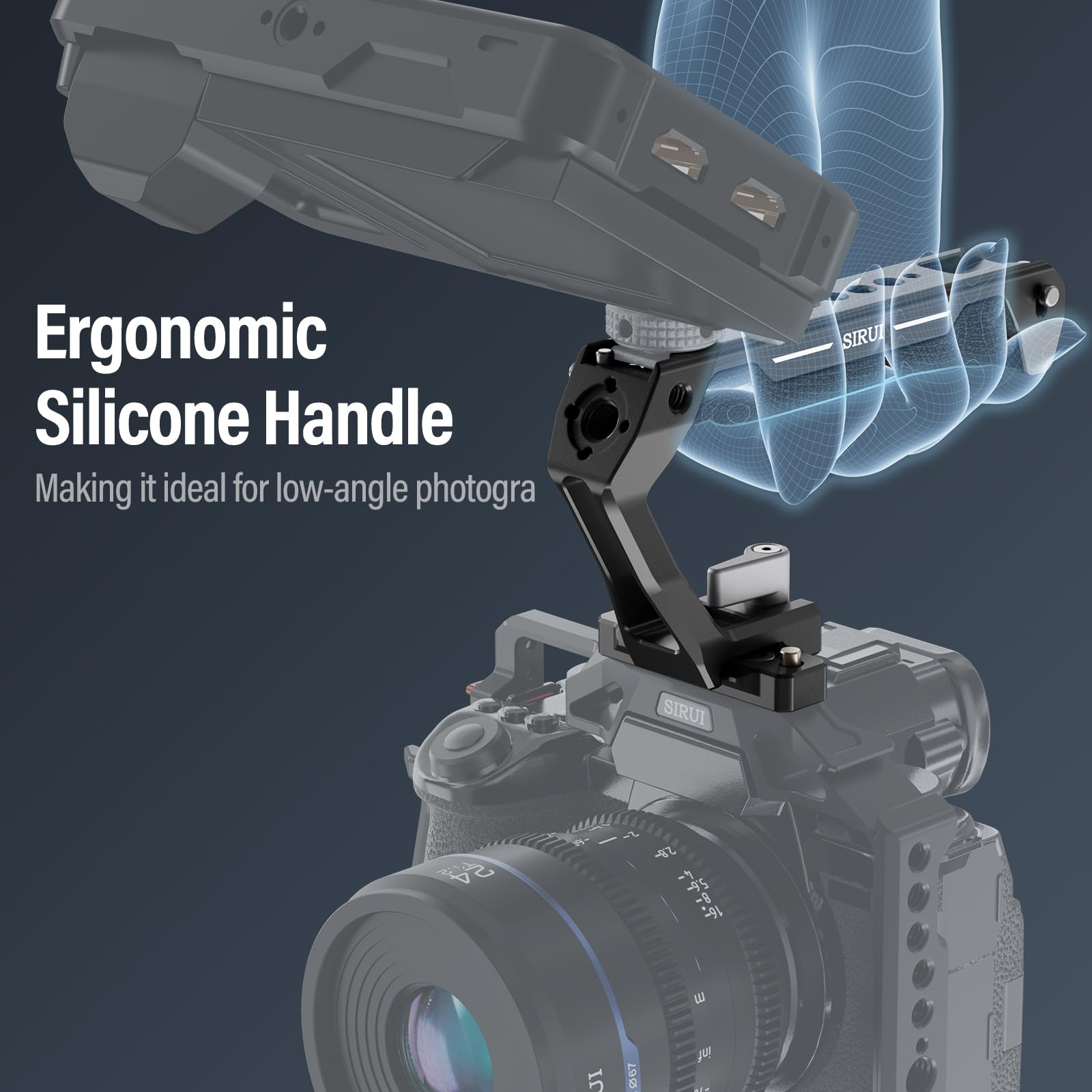 Sirui Nato Top Handle With Quick Release Nato Rail, Lightweight Handle Grip With Cold Shoes With Safety Pins, Universal Top Handle For Camera Cage, Sc Th