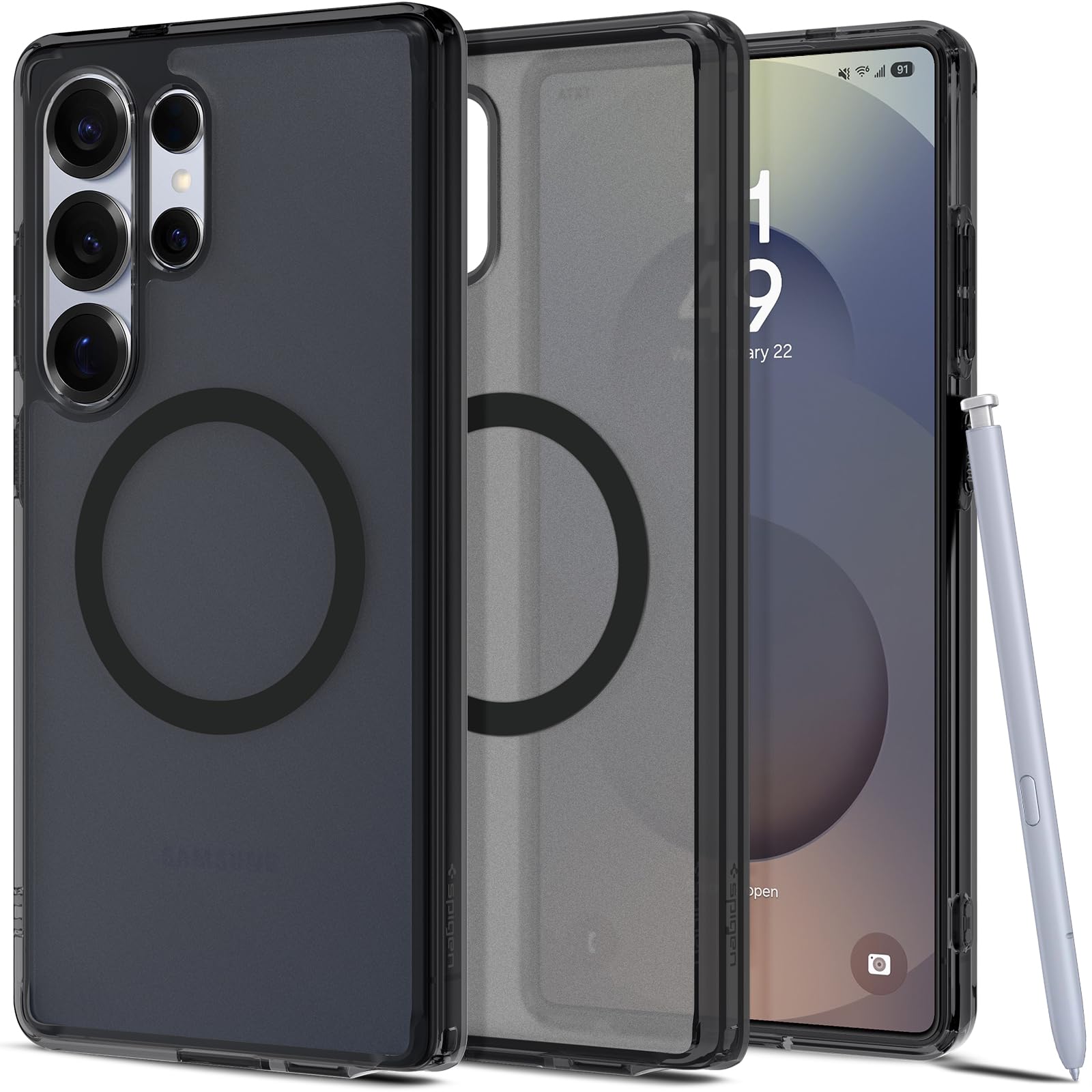 Spigen Ultra Hybrid MagFit Designed for Galaxy S25 Ultra Case [Qi2 Certified/Magnet for Galaxy] (2025) - Frost Black