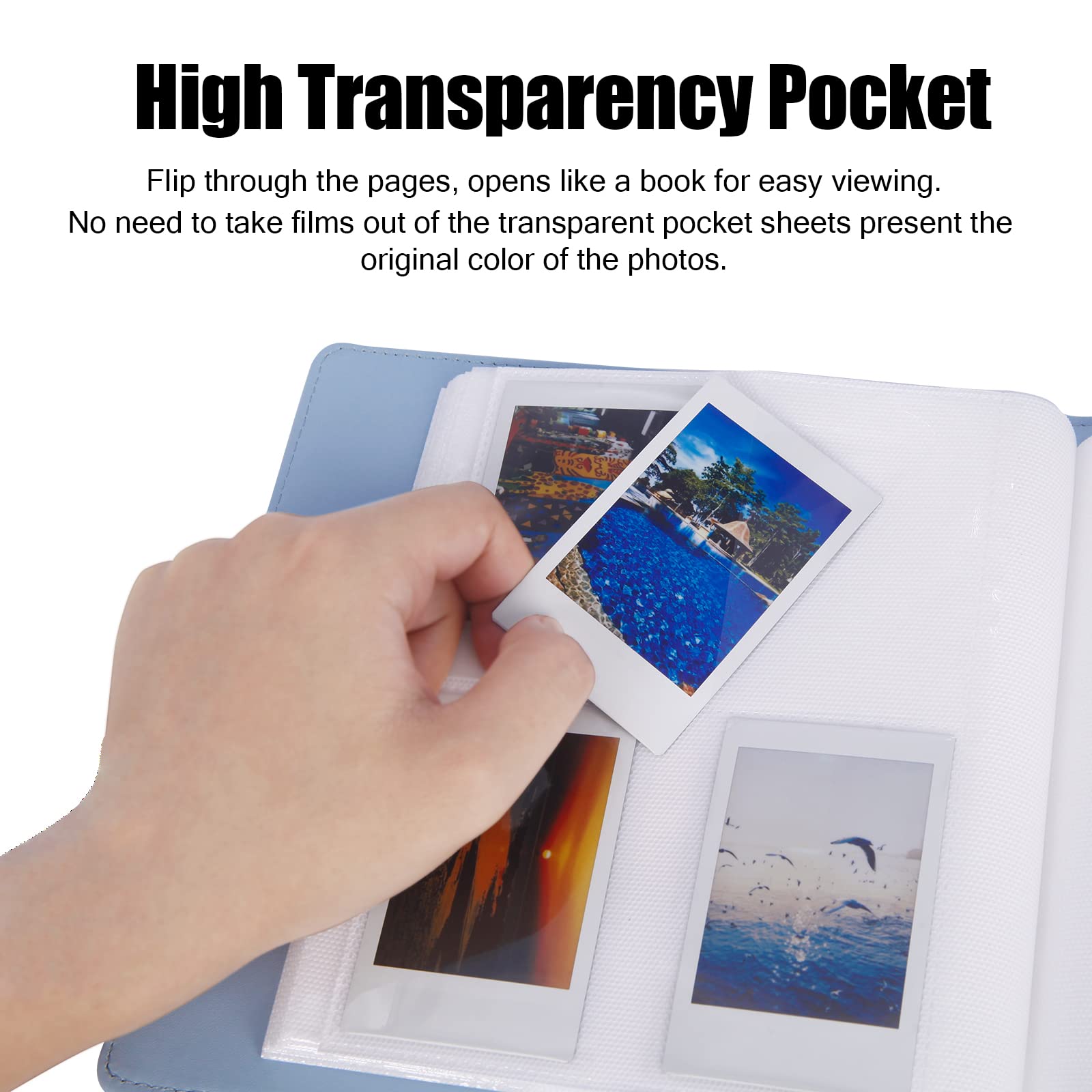 256 Pockets Photo Album For Fujifilm Instax Mini Camera, Photo Album For Polaroid, Leather Cover, Photo Album For Instax Mini 12 11 9 40 90 8 7 Evo Liplay Instant Camera, 2X3 Photo Album, Magic Blue