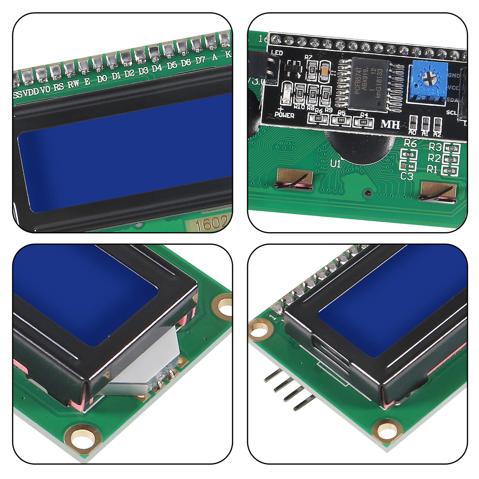 Aitiao 3 Pack 1602 Lcd Display Module Ic I2C Twi 16X2 Characters Serial Interface Adapter Lcd Module For Raspberry Pi Diy Projec