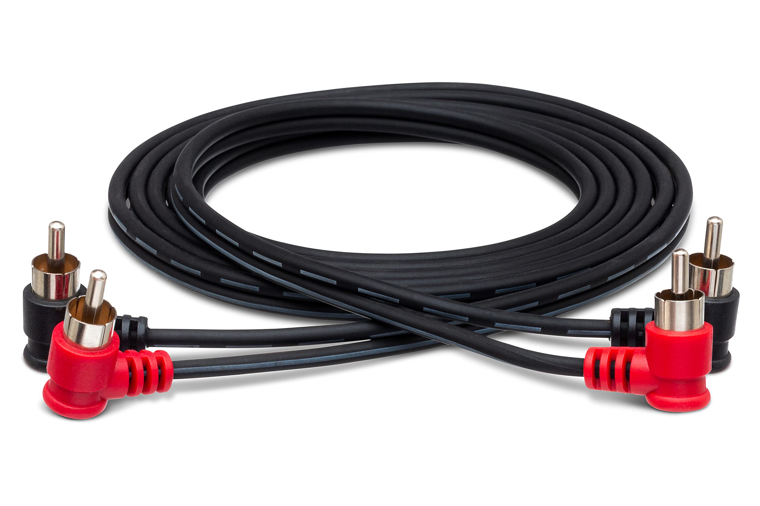 Hosa CRA-201RR Stereo Interconnect Dual Right Angle RCA to Dual Right Angle RCA Cable - 3 Foot