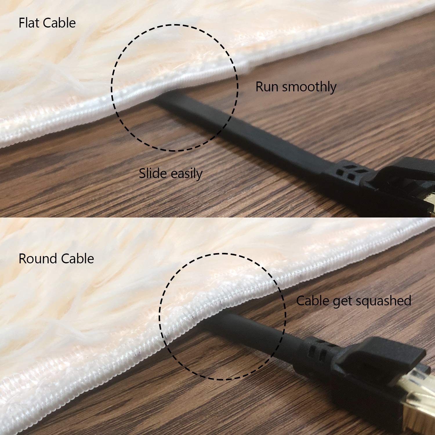 Cat8 Ethernet Cable, Outdoor&Indoor, 3 Ft Heavy Duty High Speed Cat 8 Lan Network Cable, 40Gbps 2000Mhz Rj45 Flat Internet Compu