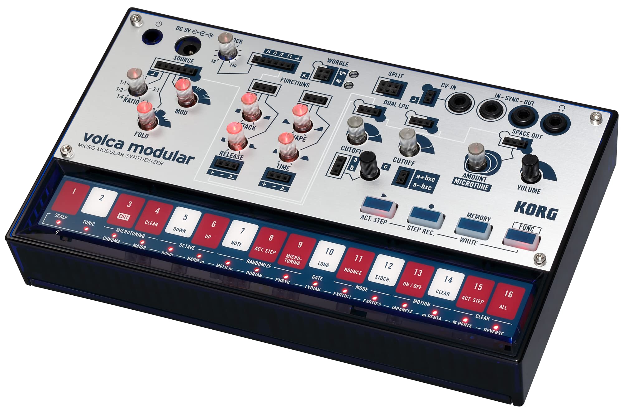 Korg Volca Modular Micro Synthesizer Semi Modular W/ Eight Modules And 16-Step Sequencer