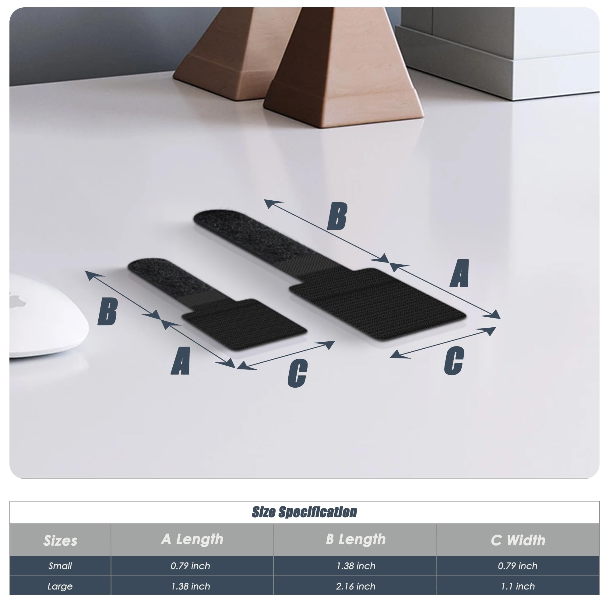 Nearockle 36 Pcs Adhesive Wire Organizer,Adjustable Hook And Loop Cable Clips, Two Size Cord Holder Wrap For Earphone Cable, Cha