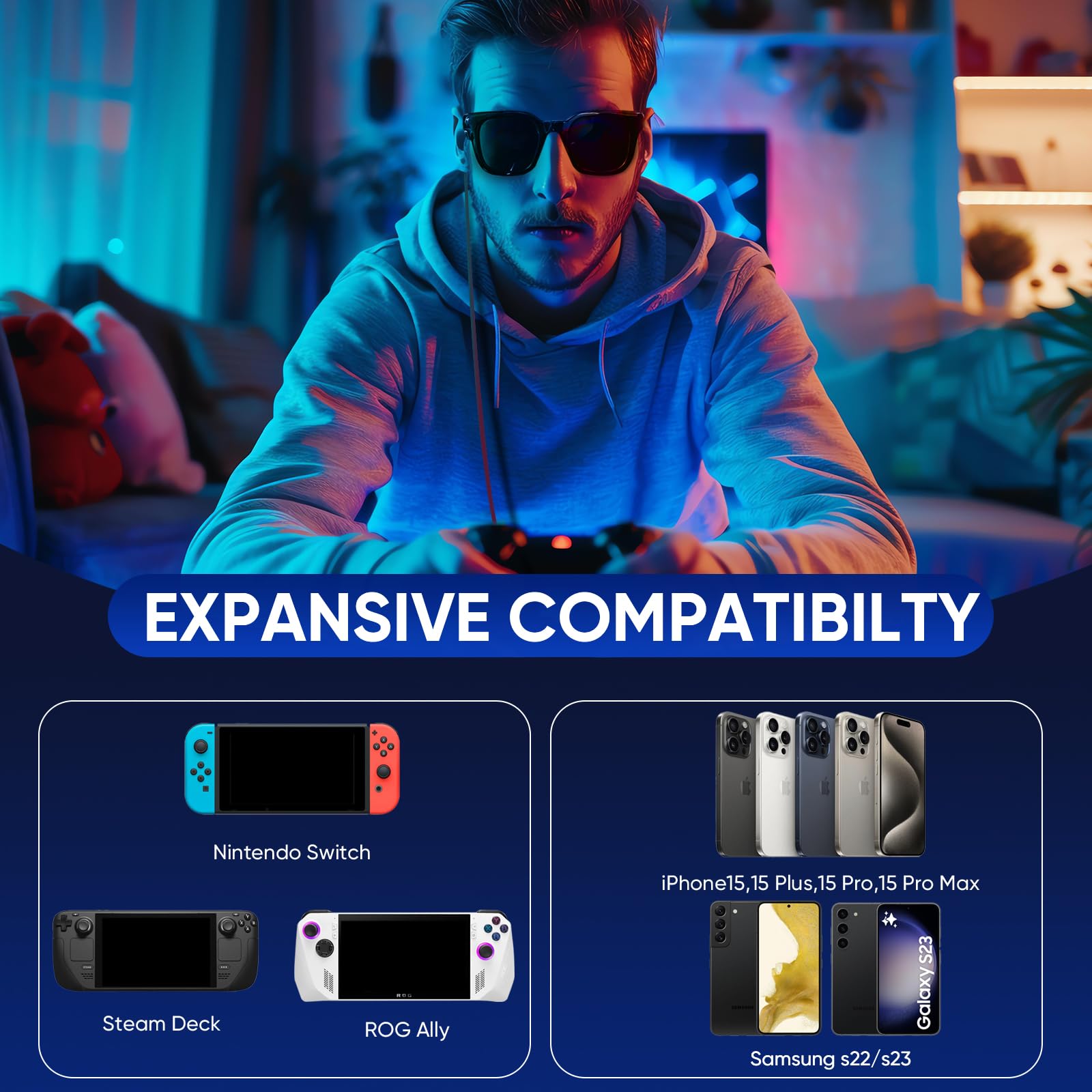 Usb C To Ar Glasses With Charging Adapter,Simultaneously Charge And Play ,Support Up To 100W Fast Charging+8K 60Hz+4K/120/144Hz