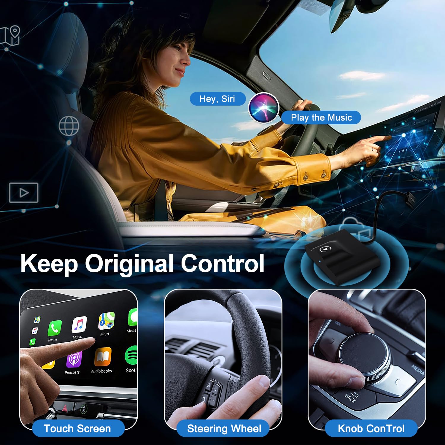 Xhu Wireless Carplay Adapter For Apple Carplay Wireless Adapter 2025 Upgraded Convert Factory Wired Carplay To Wireless Carplay