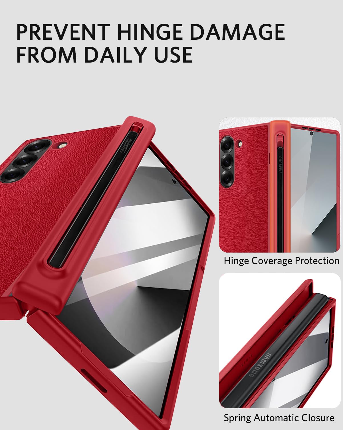 Ninki For Samsung Galaxy Z Fold 6 Case With Screen Protector & Pen Stylus Slot,Shockproof Full Hinge Protection Slim Cover For S