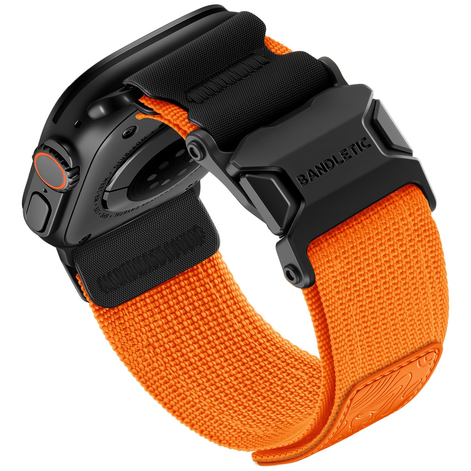 Bandletic Mag Buckle Slim Band Compatible with Apple Watch Ultra Band, Wide Tactical Military Nylon Rugged Soft Bands for iWatch
