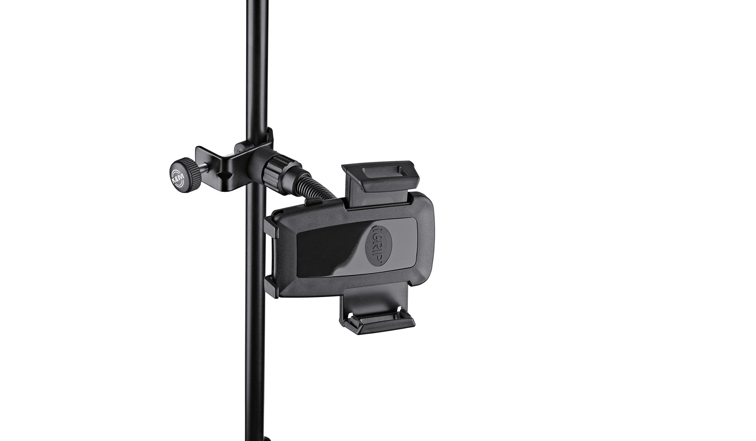 K&M Konig & Meyer 19747.015.55 Universal Phone Holder For Microphone Music Stand | Connect To Mic /Boom Tube | For Mini Tablets