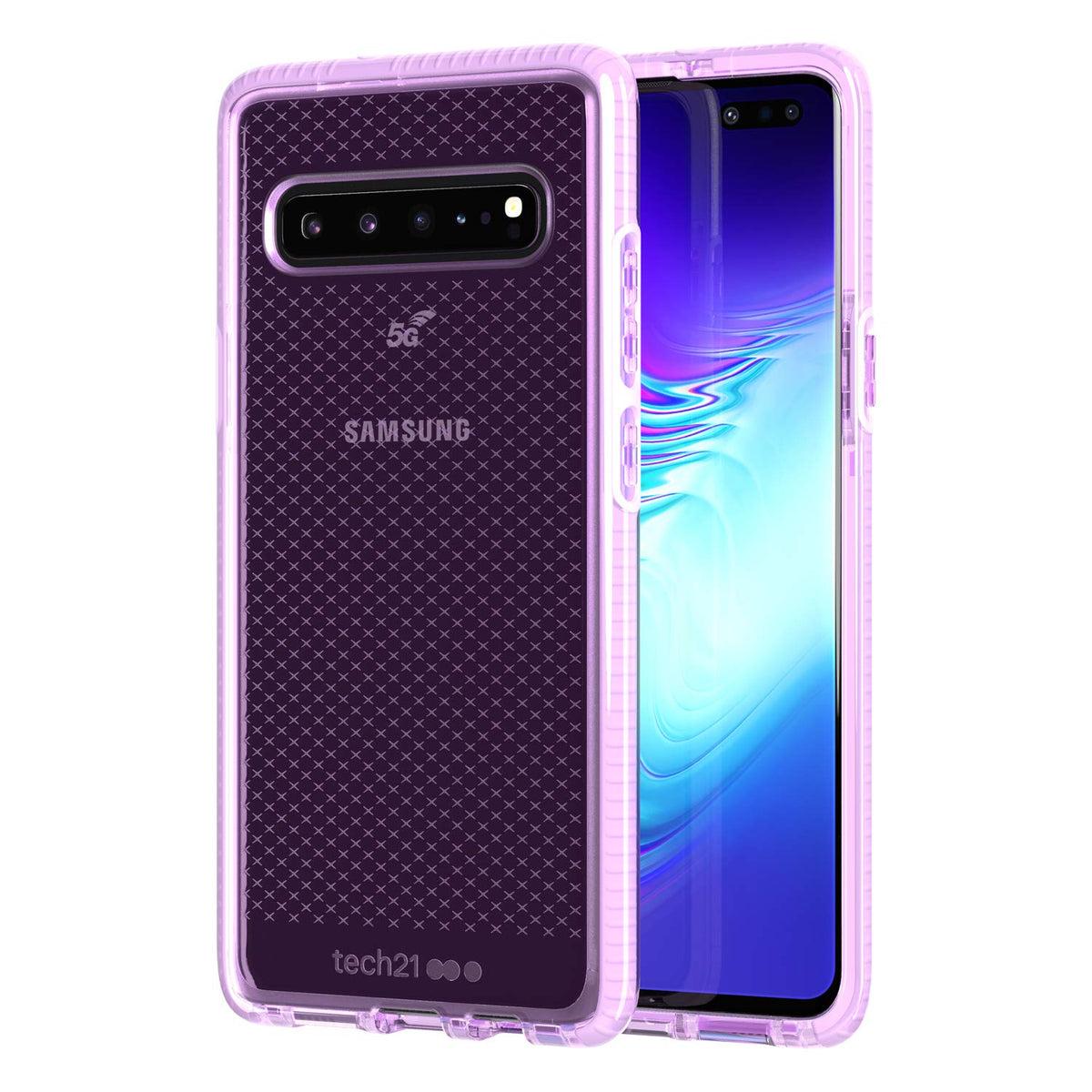 tech21 - Evo Check Case - Compatible with Samsung Galaxy S10 5G - Mobile Phone Casing with Anti-Microbial Properties, Orchid