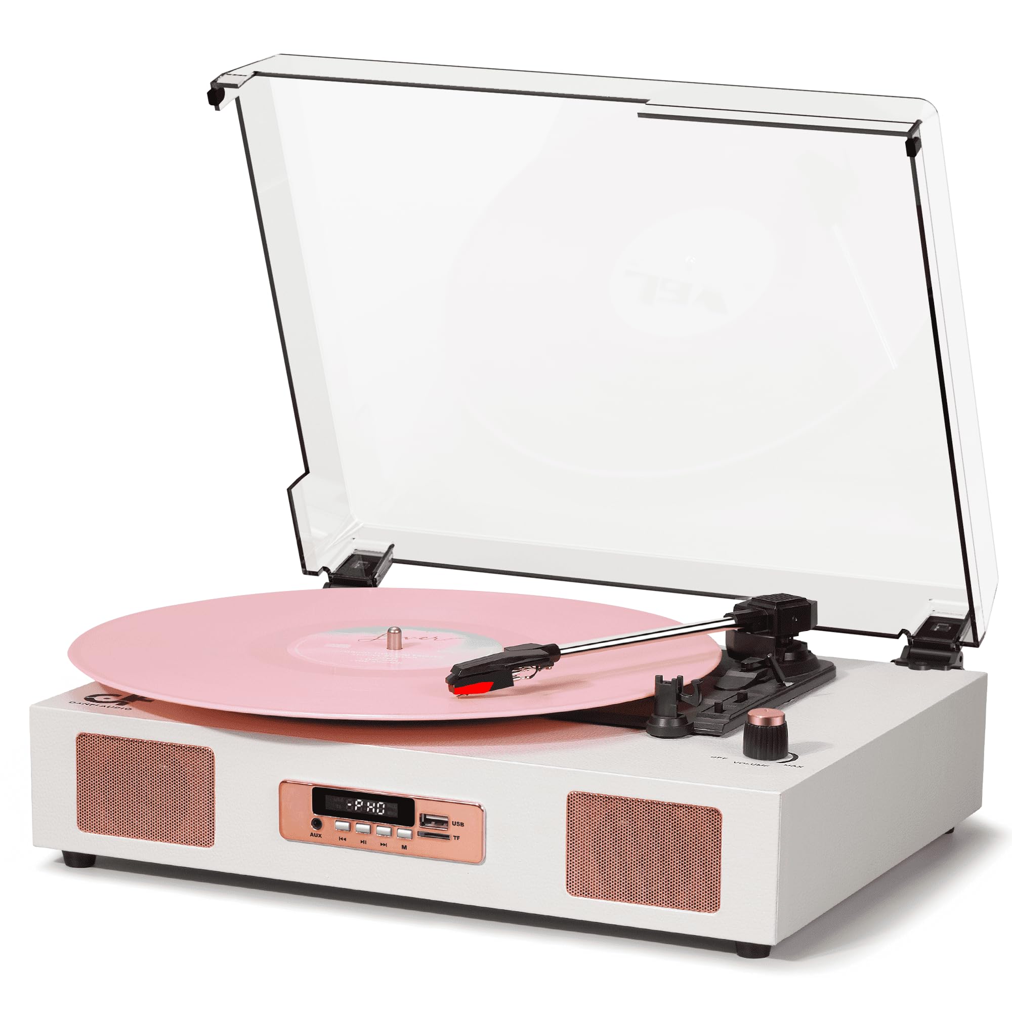 Vinyl Record Player Vintage Wireless Bluetooth Record Player With Enhanced Speakers, Usb Recording, Lp Player With 3 Speed Belt