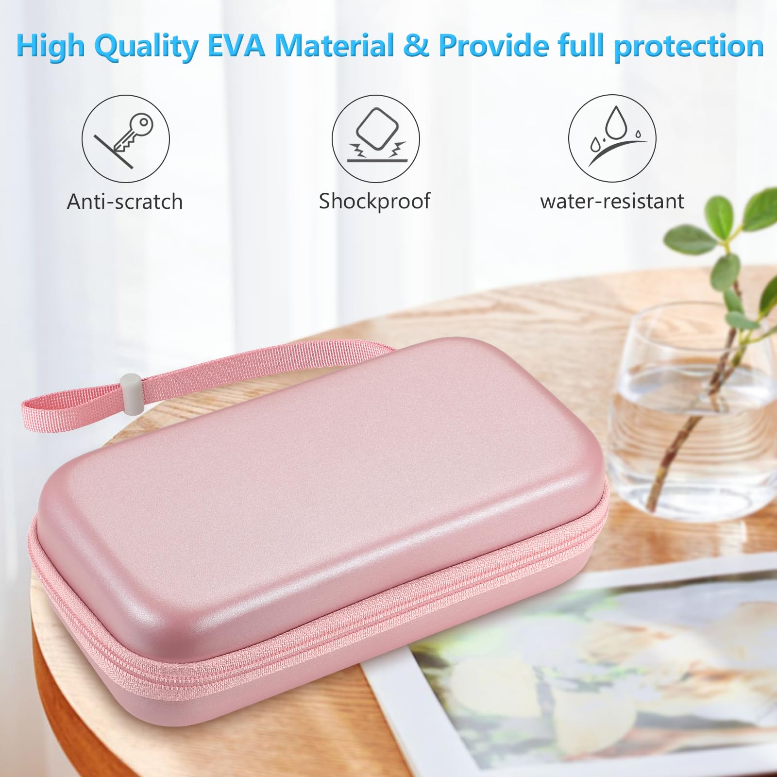 Skyreh Graphing Calculator Carrying Case For Ti 84 Plus Ce, Hard Eva Shockproof Protective Case For Texas Instruments Ti 84 Plus Ce/Ti 83 Plus Ce/Ti Nspire Cx Ii Cas/Tl Nspire Cx Ll (Rose Gold)